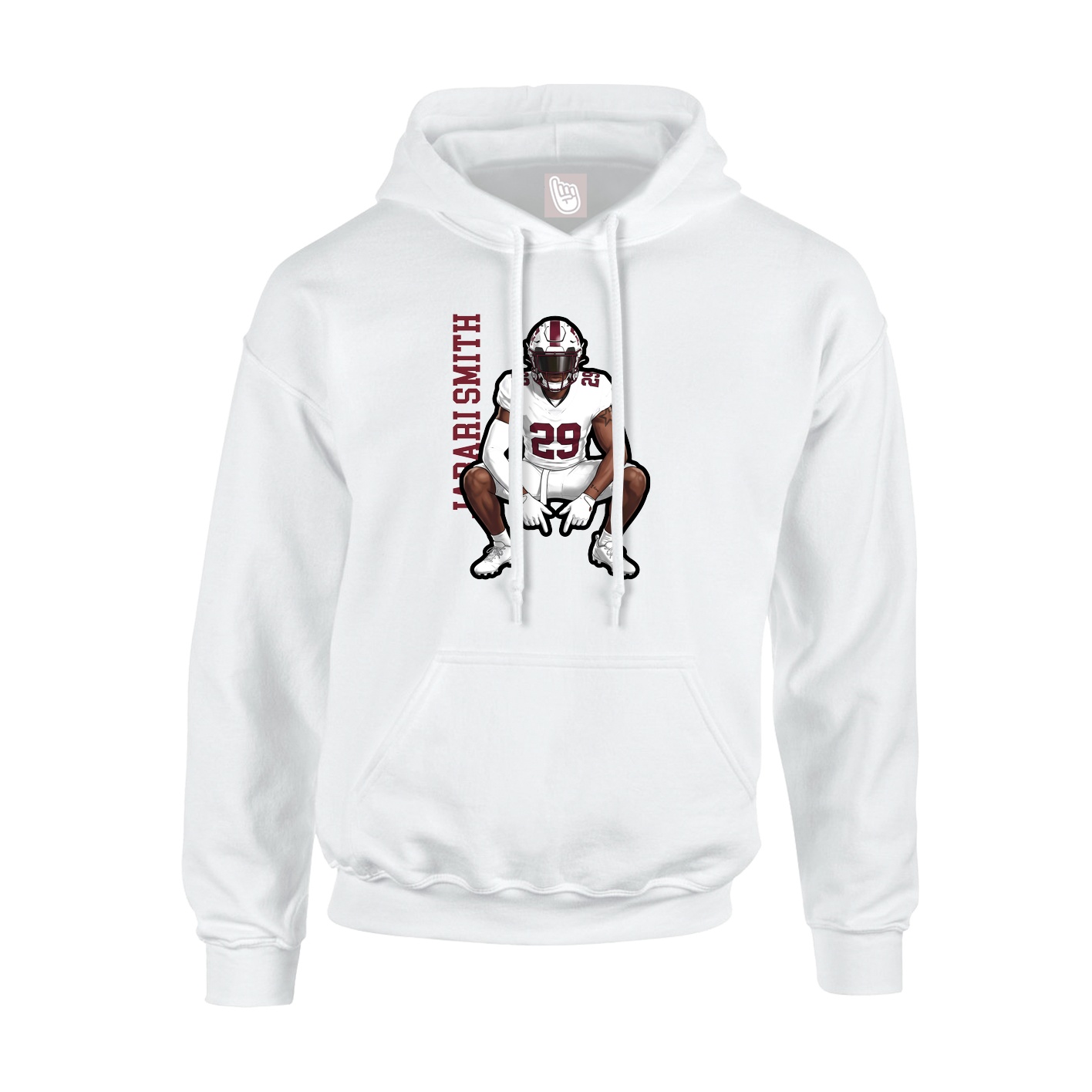 Hoodie — Name Vertical in White