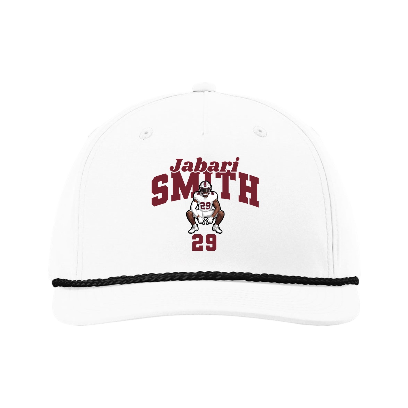 Five-Panel Classic Rope Cap — Signature Arch in White