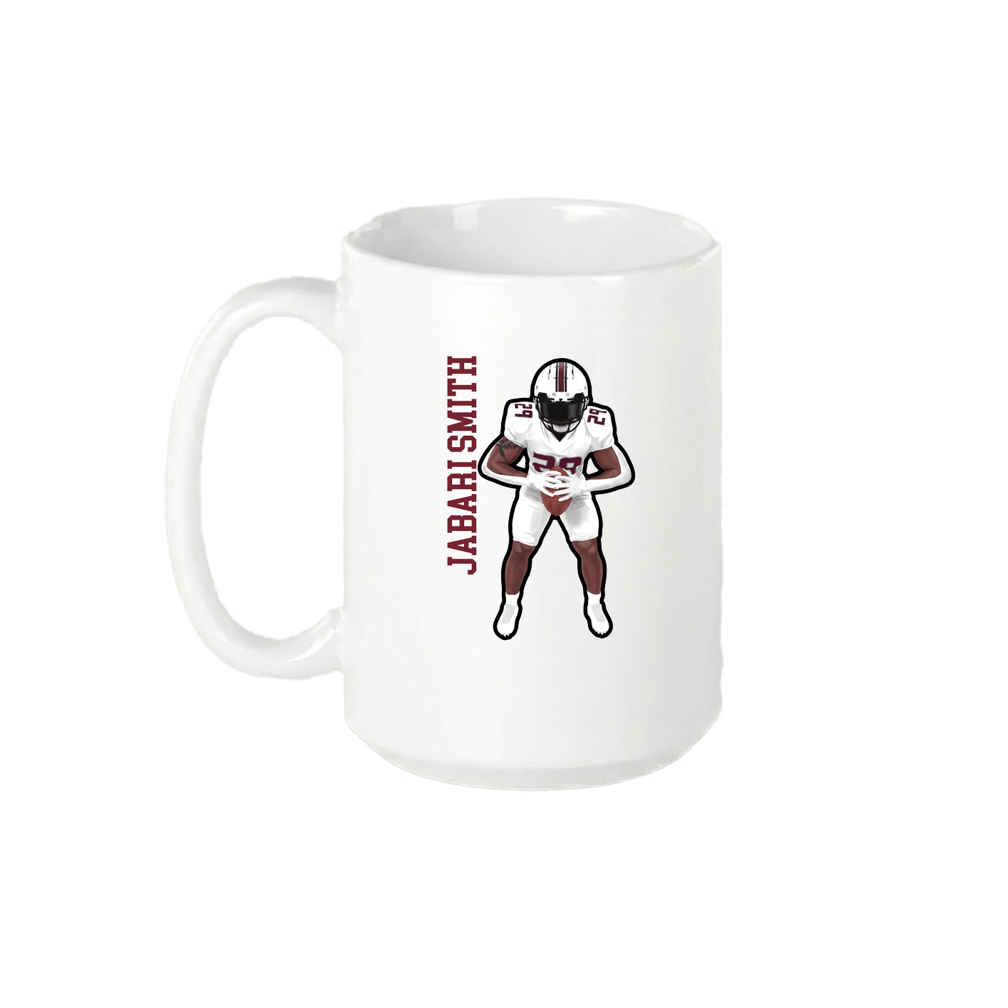 15oz Coffee Mug — Name Vertical in White
