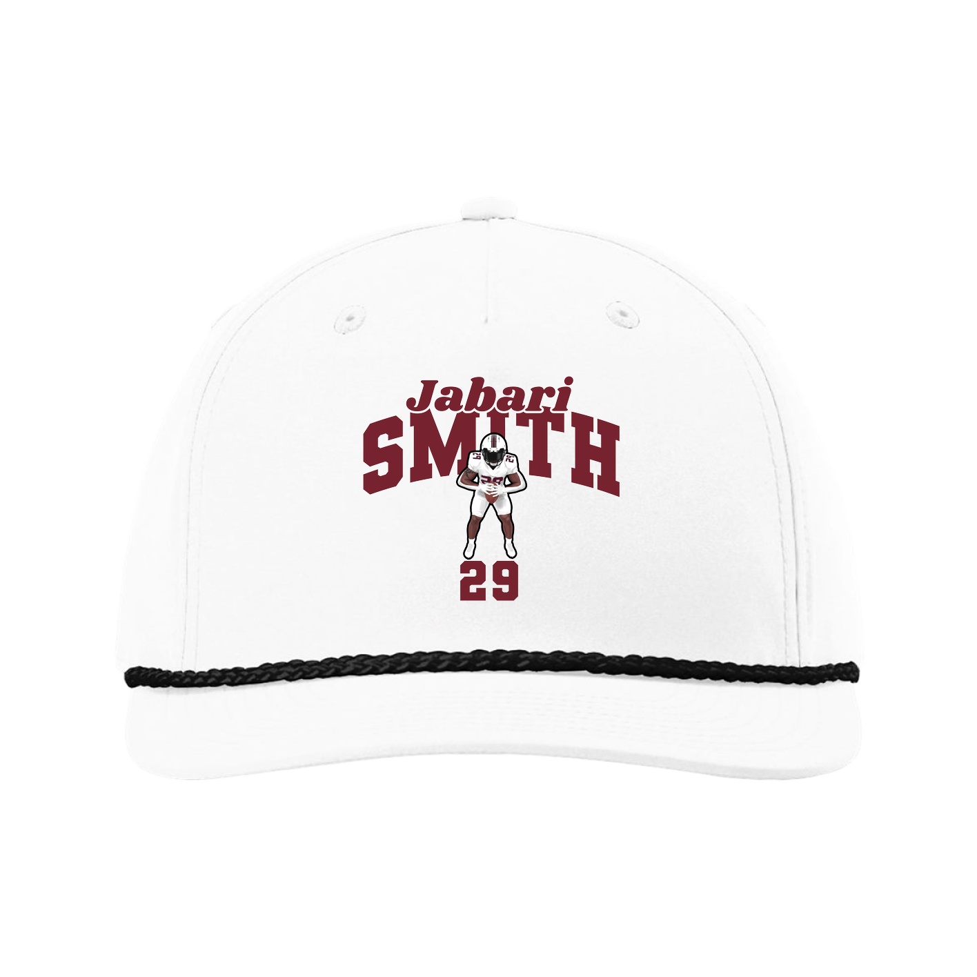 Five-Panel Classic Rope Cap — Signature Arch in White