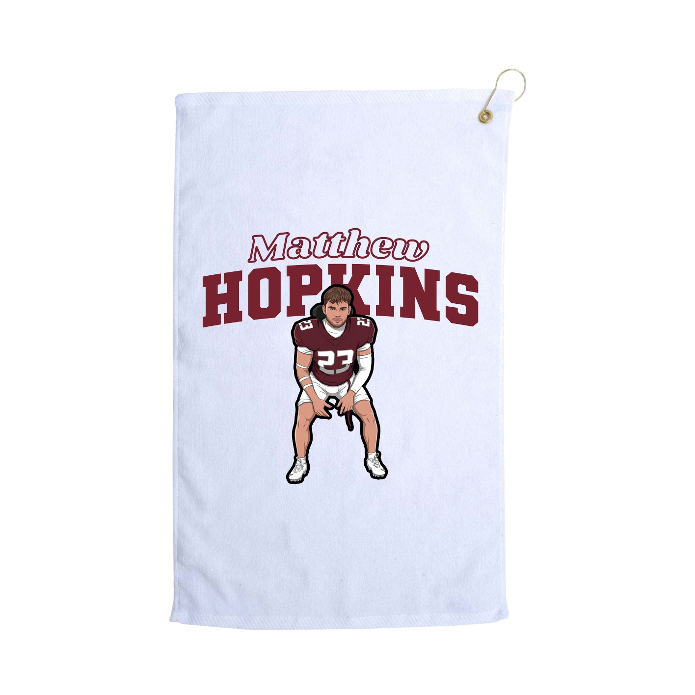 Golf Towel — Name Arch in White