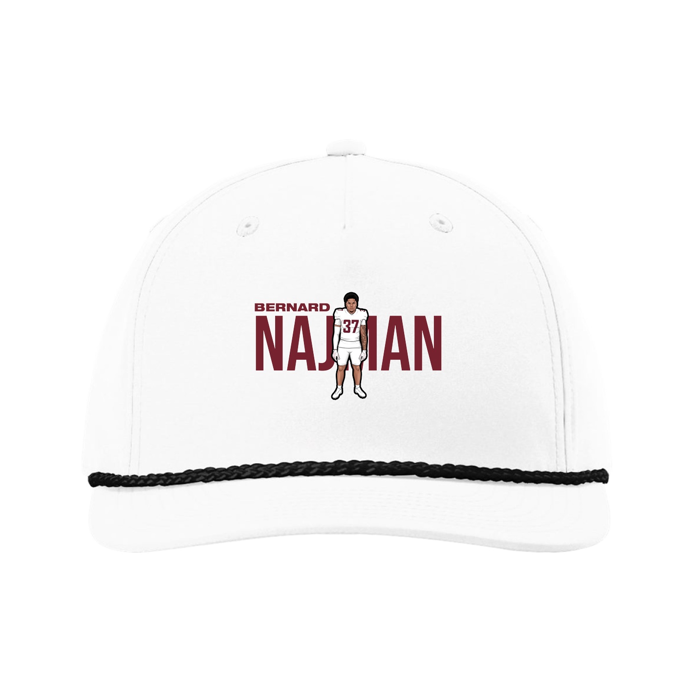Five-Panel Classic Rope Cap — Player Name in White