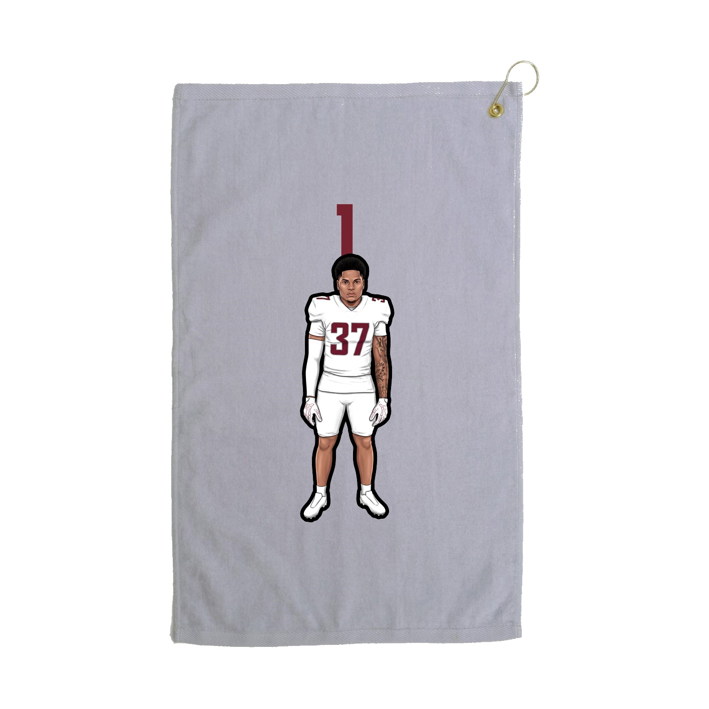 Golf Towel — Number Top in Grey