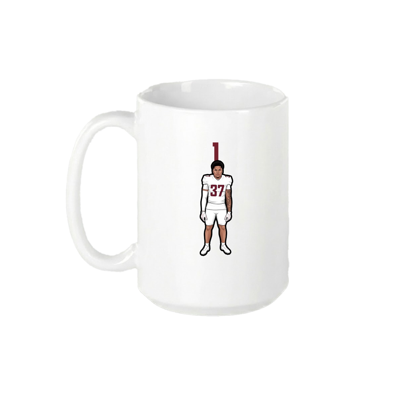 15oz Coffee Mug — Number Top in White