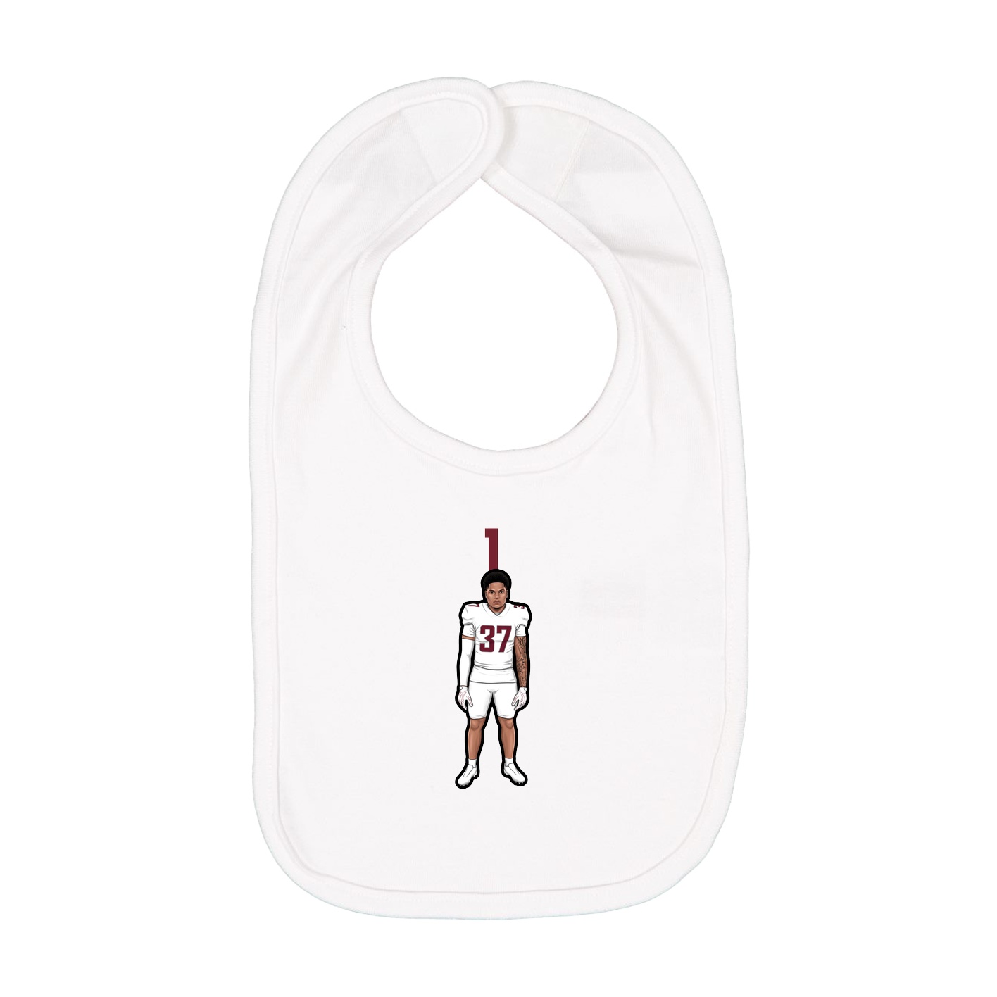 Infant Bib — Number Top in White