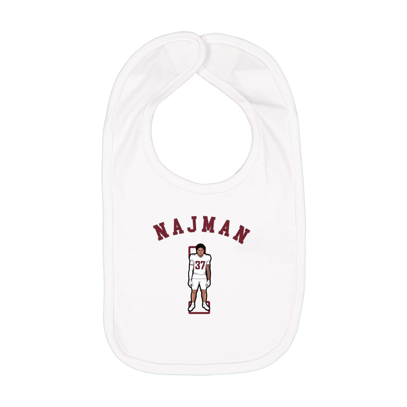 Infant Bib — Shirsey Arch in White