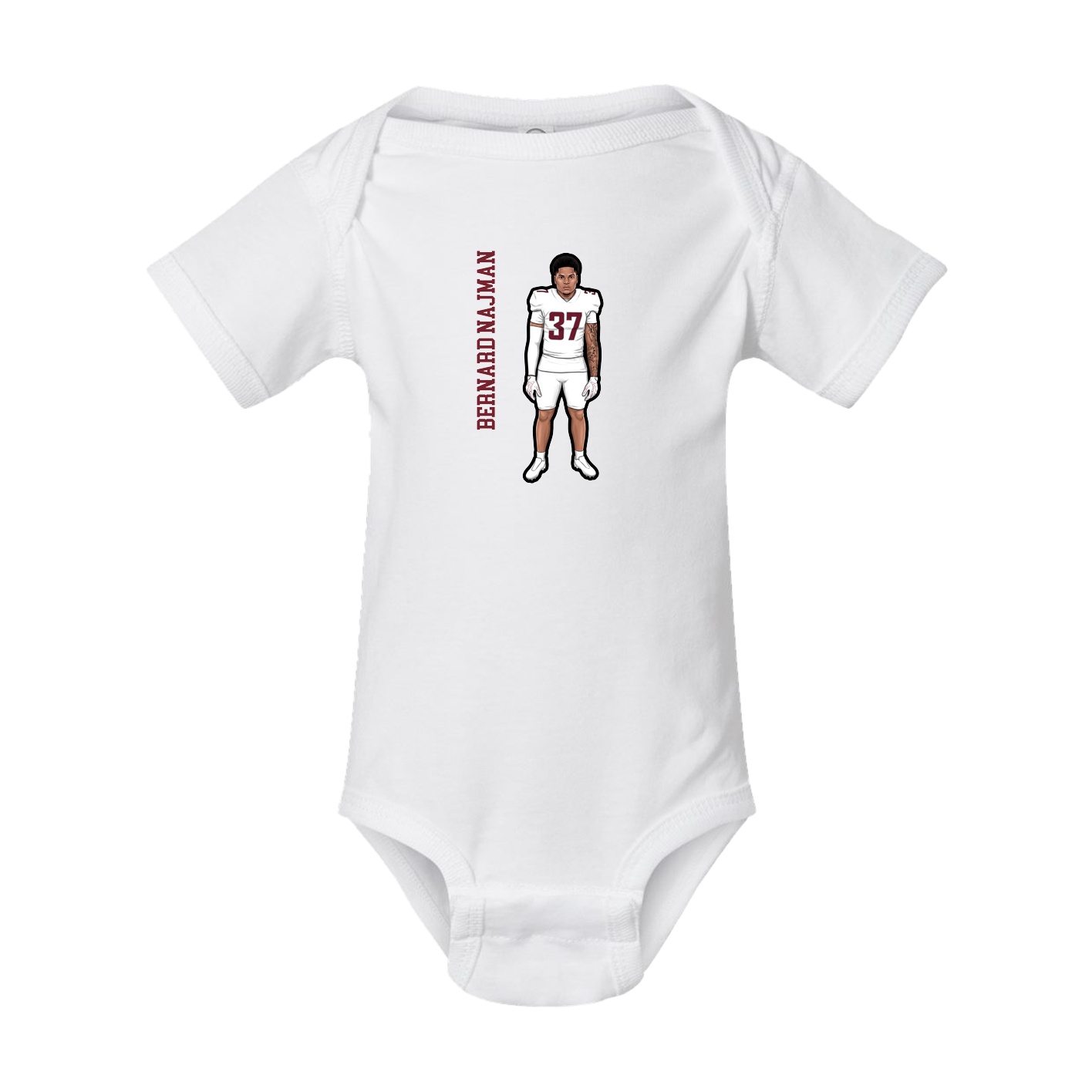 Baby Onesie — Name Vertical in White