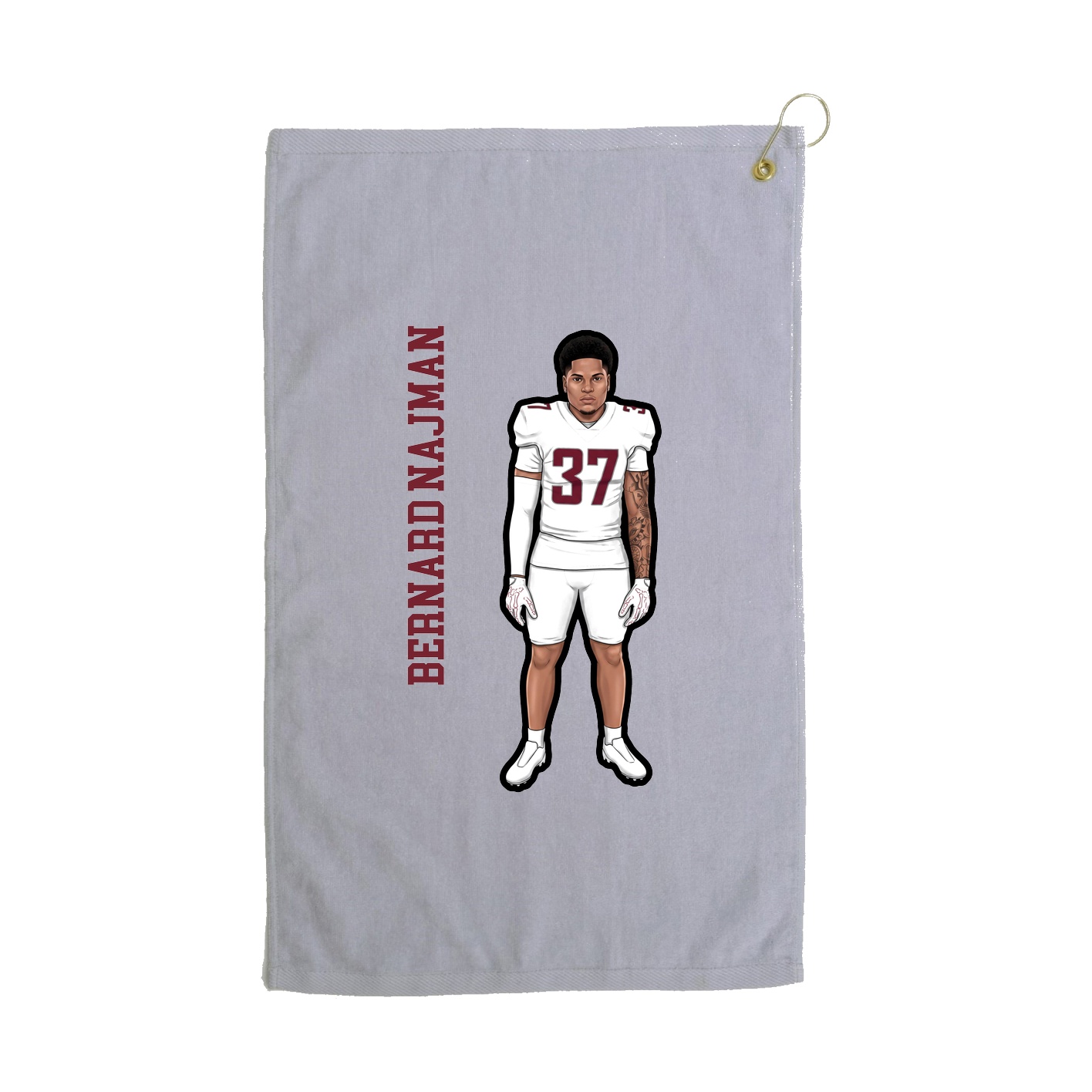 Golf Towel — Name Vertical in Grey