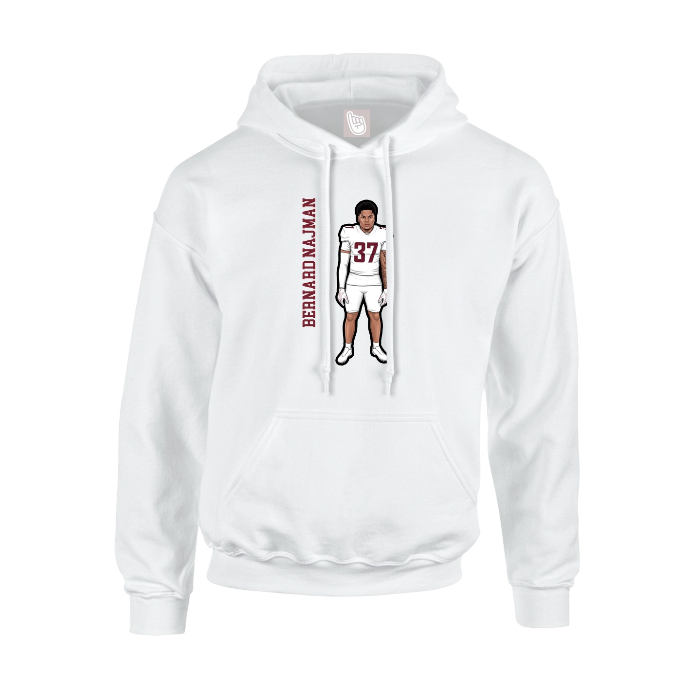 Hoodie — Name Vertical in White