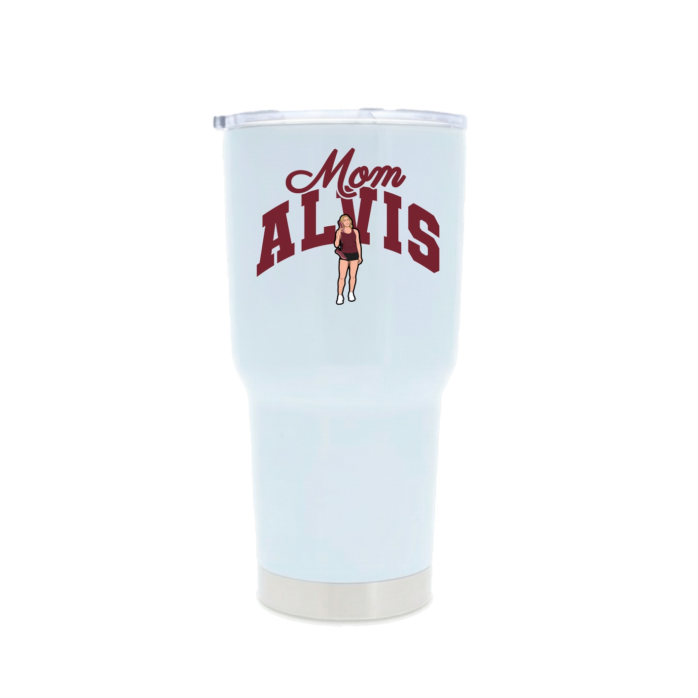 30oz Stainless Steel Tumbler — Mothers Day Arch in White