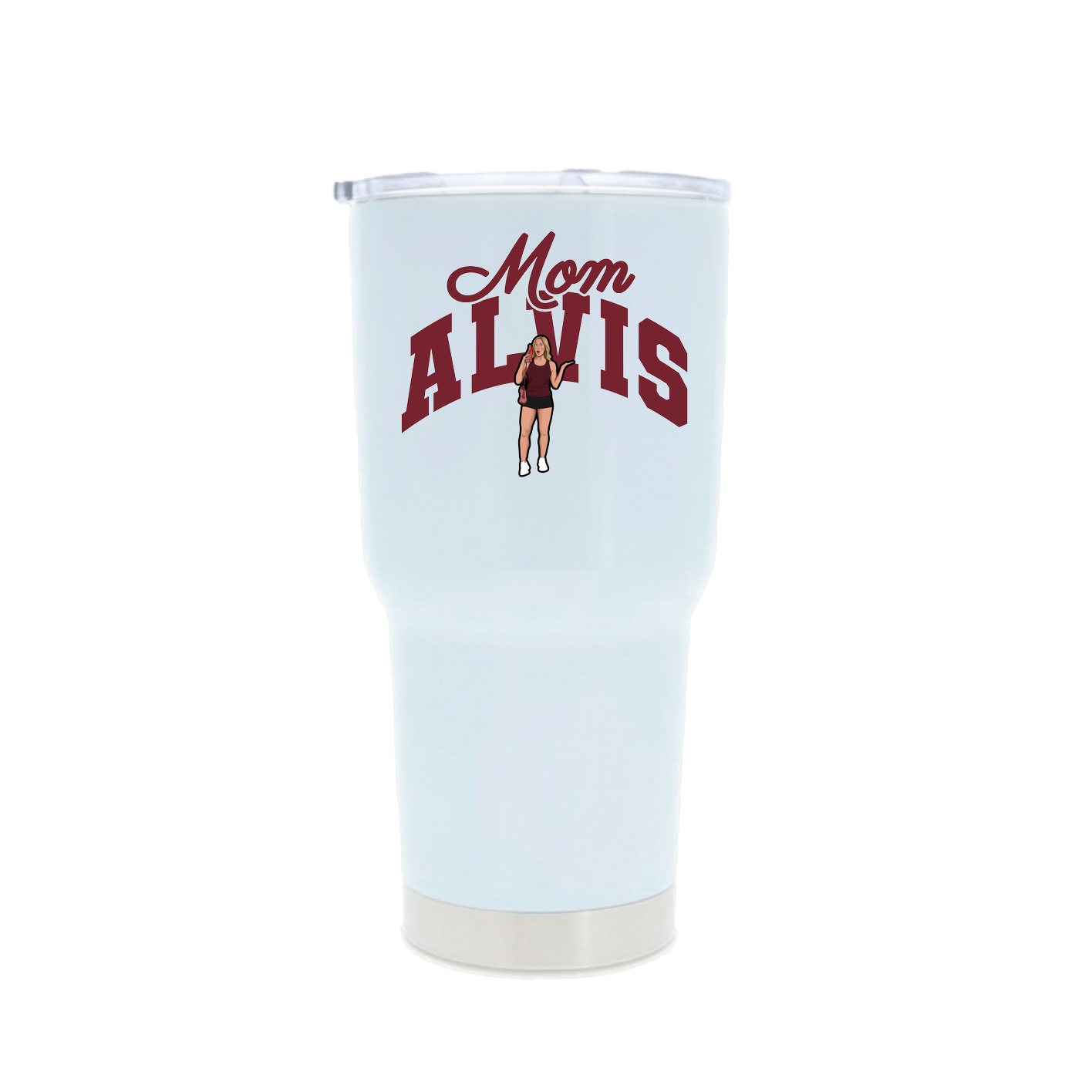 30oz Stainless Steel Tumbler — Mothers Day Arch in White