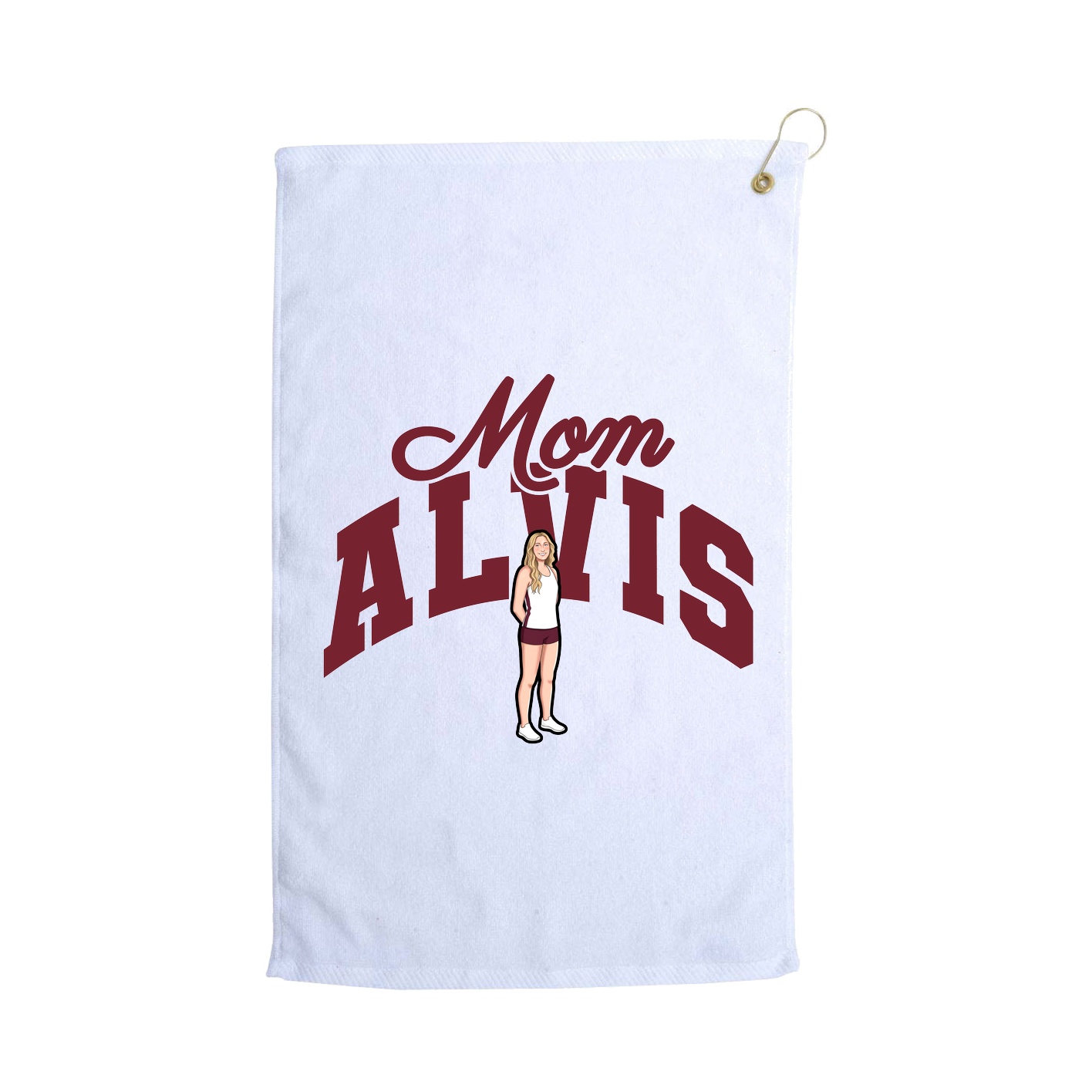 Golf Towel — Mothers Day Arch in White