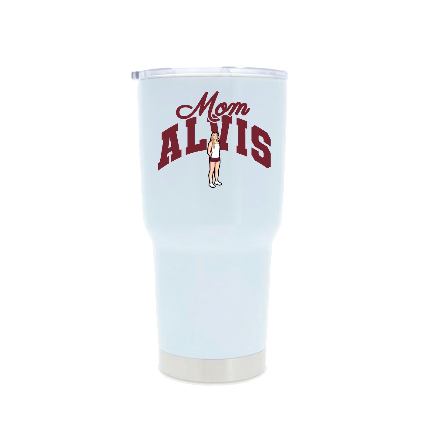 30oz Stainless Steel Tumbler — Mothers Day Arch in White