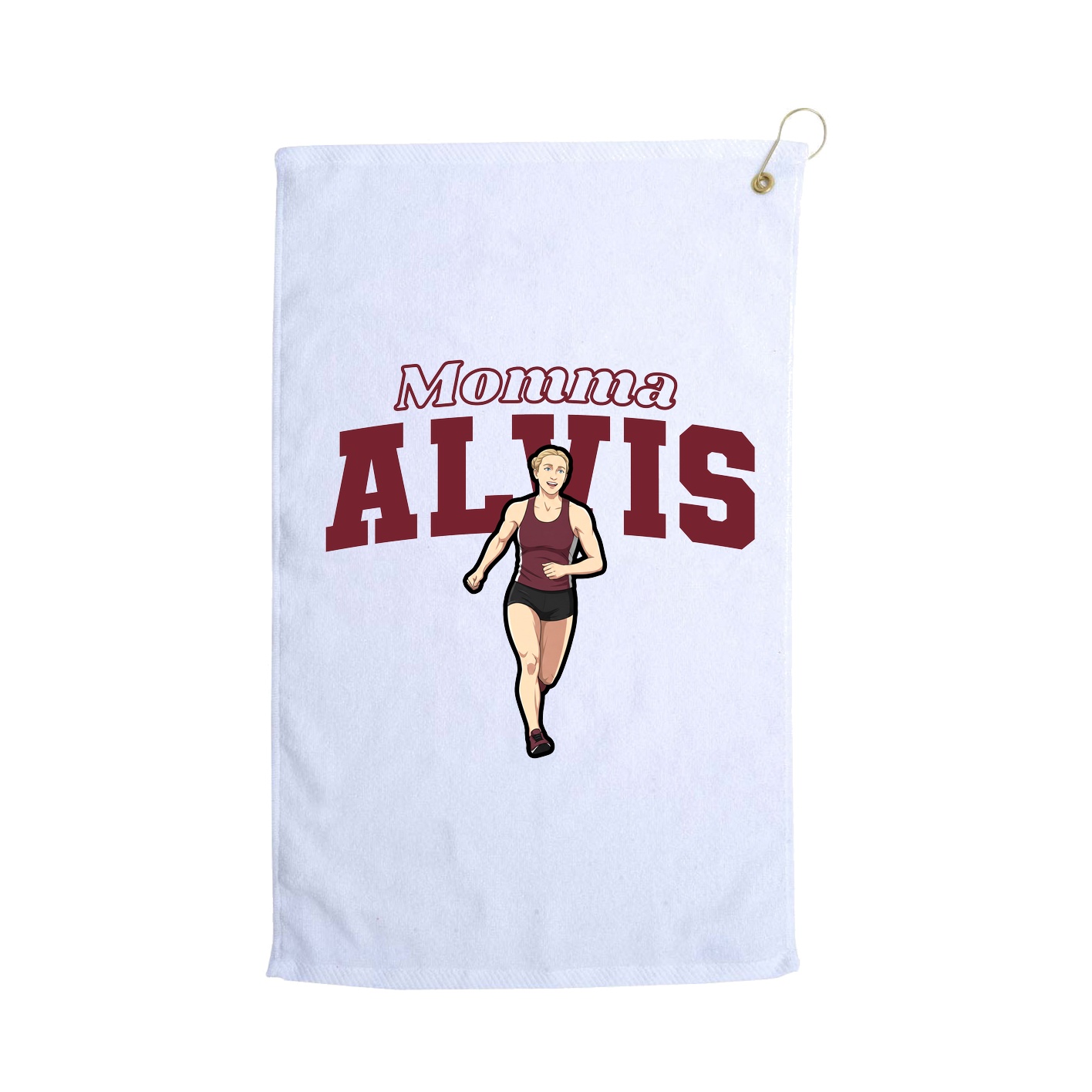 Golf Towel — Mothers Day Block in White