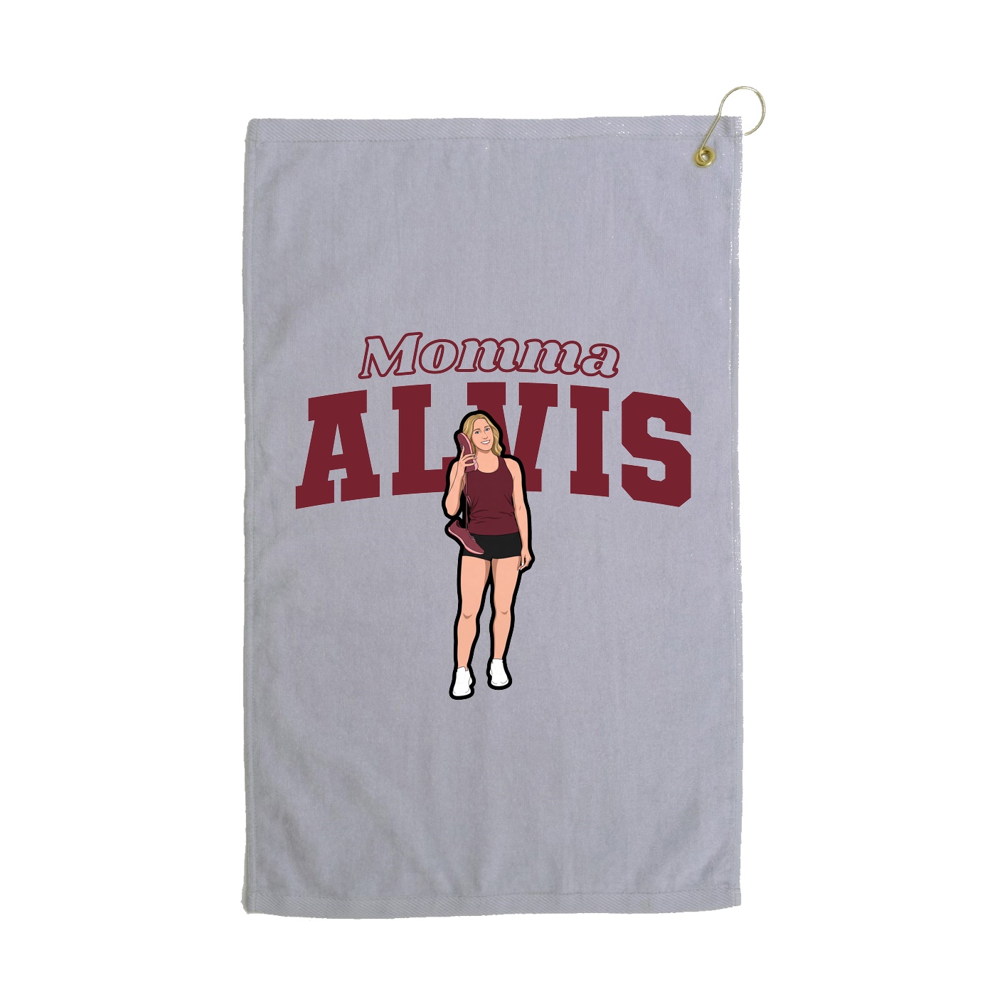 Golf Towel — Mothers Day Block in Grey