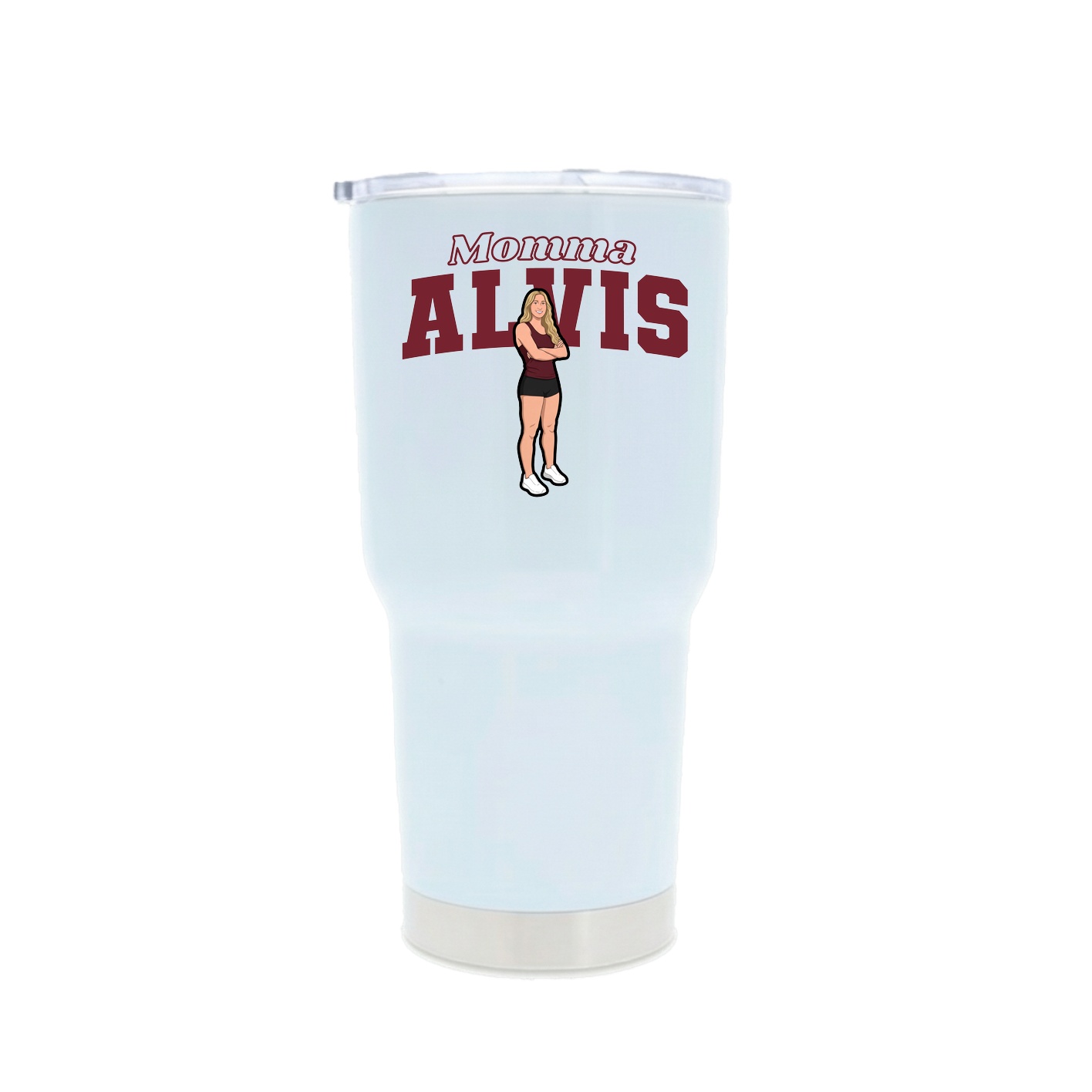 30oz Stainless Steel Tumbler — Mothers Day Block in White