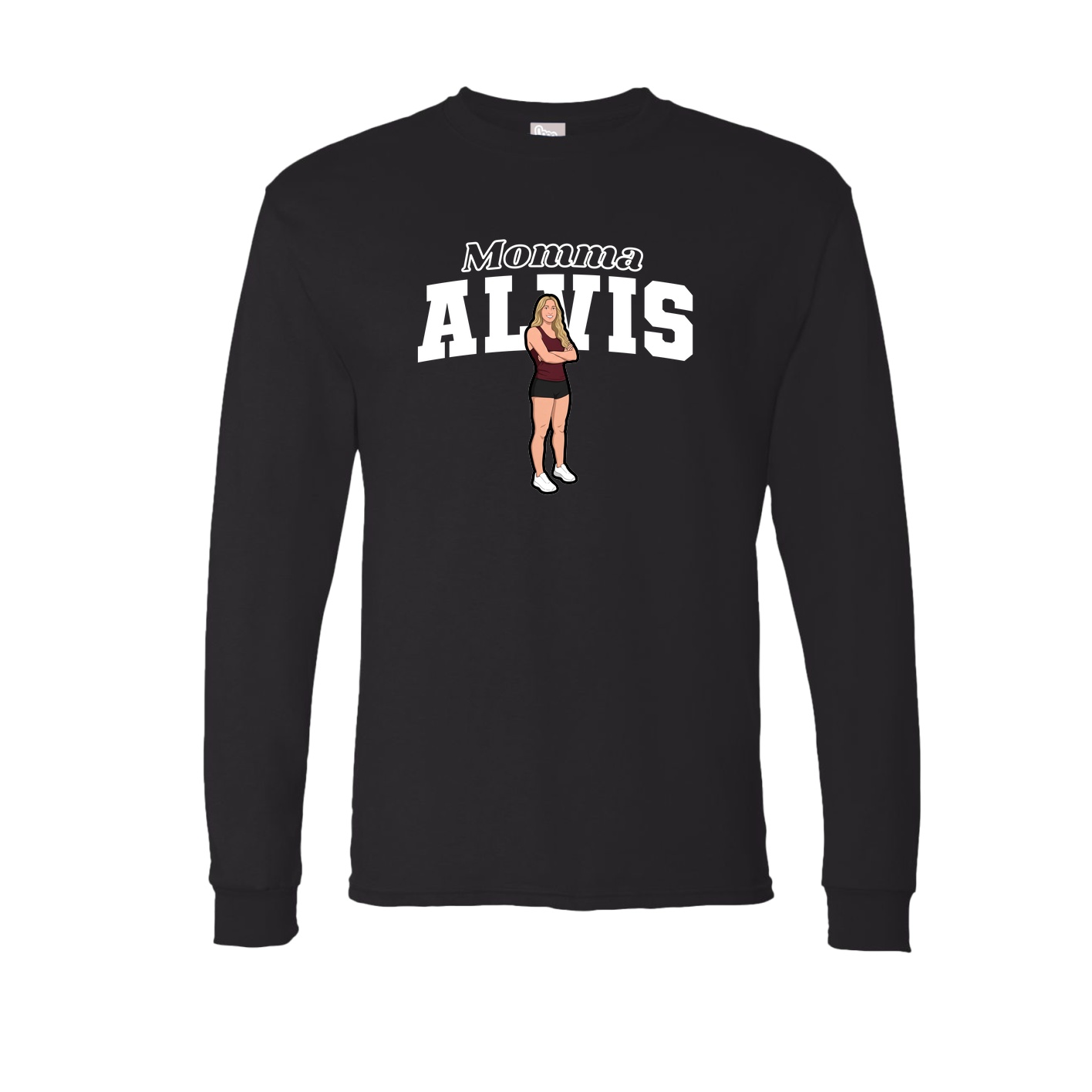 Long Sleeve Tee — Mothers Day Block in Black