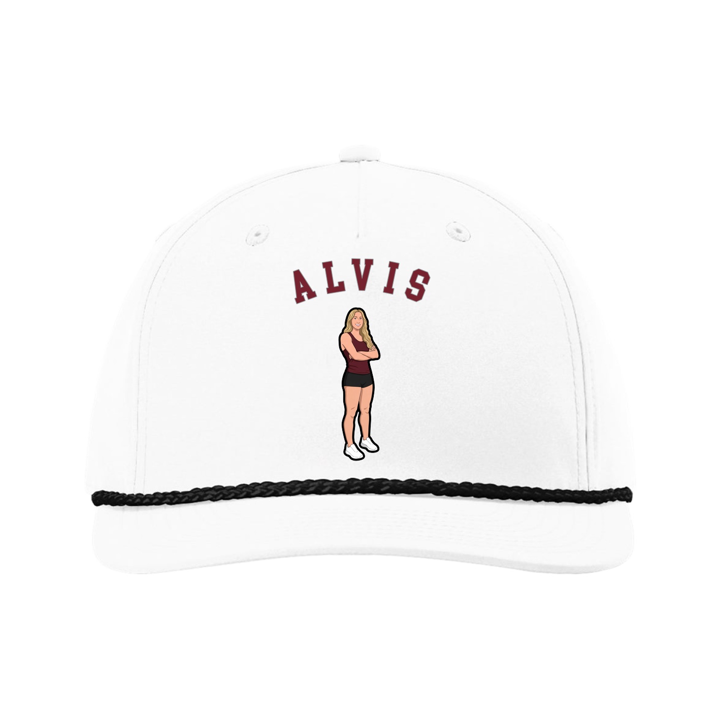 Five-Panel Classic Rope Cap — Shirsey Arch in White