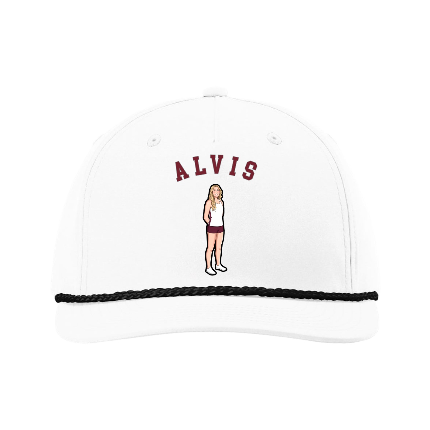 Five-Panel Classic Rope Cap — Shirsey Arch in White