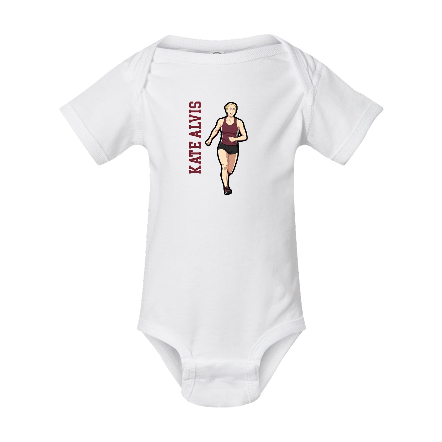 Baby Onesie — Name Vertical in White