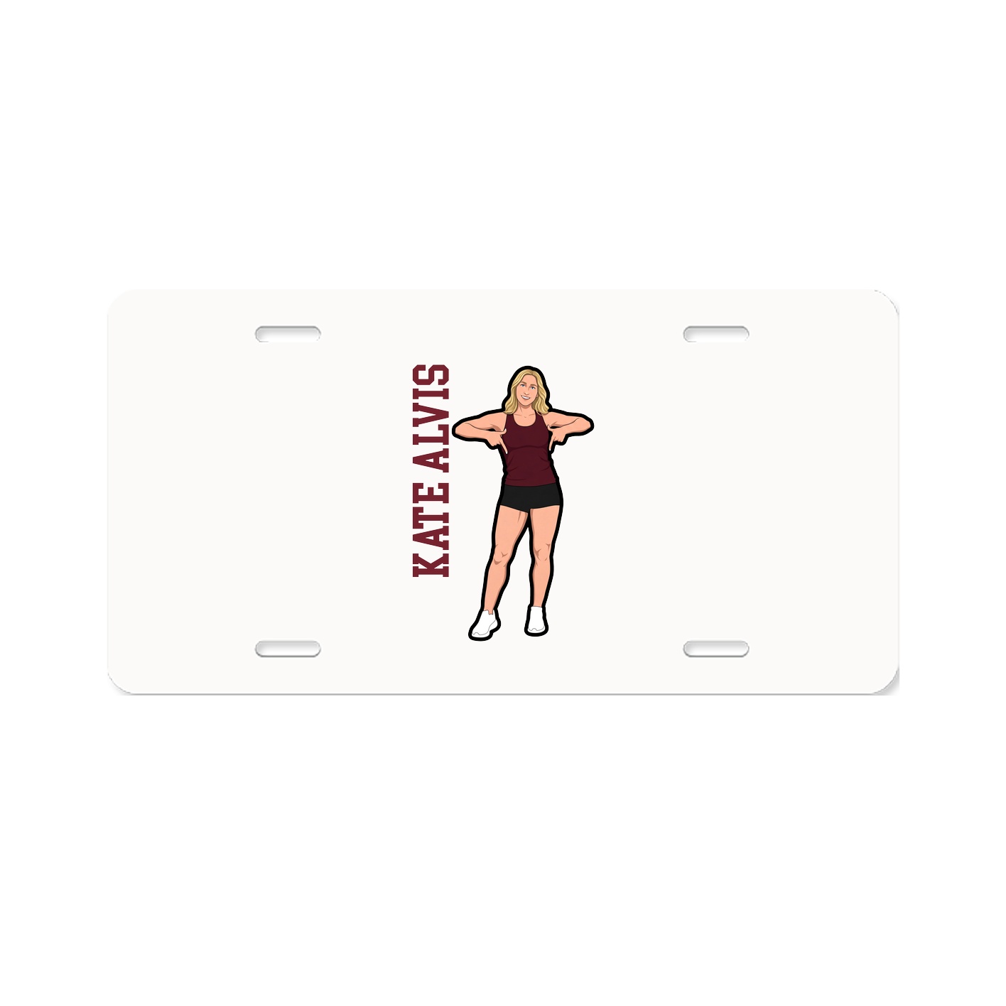 License Plate — Name Vertical in Classic