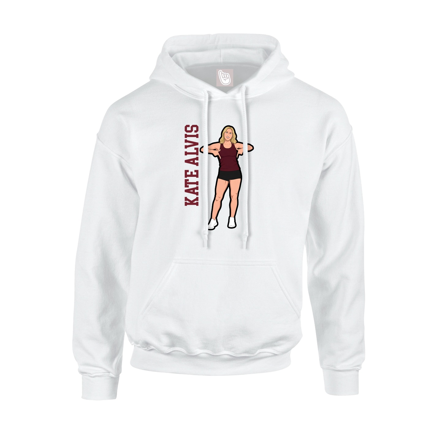 Youth Hoodie — Name Vertical in White