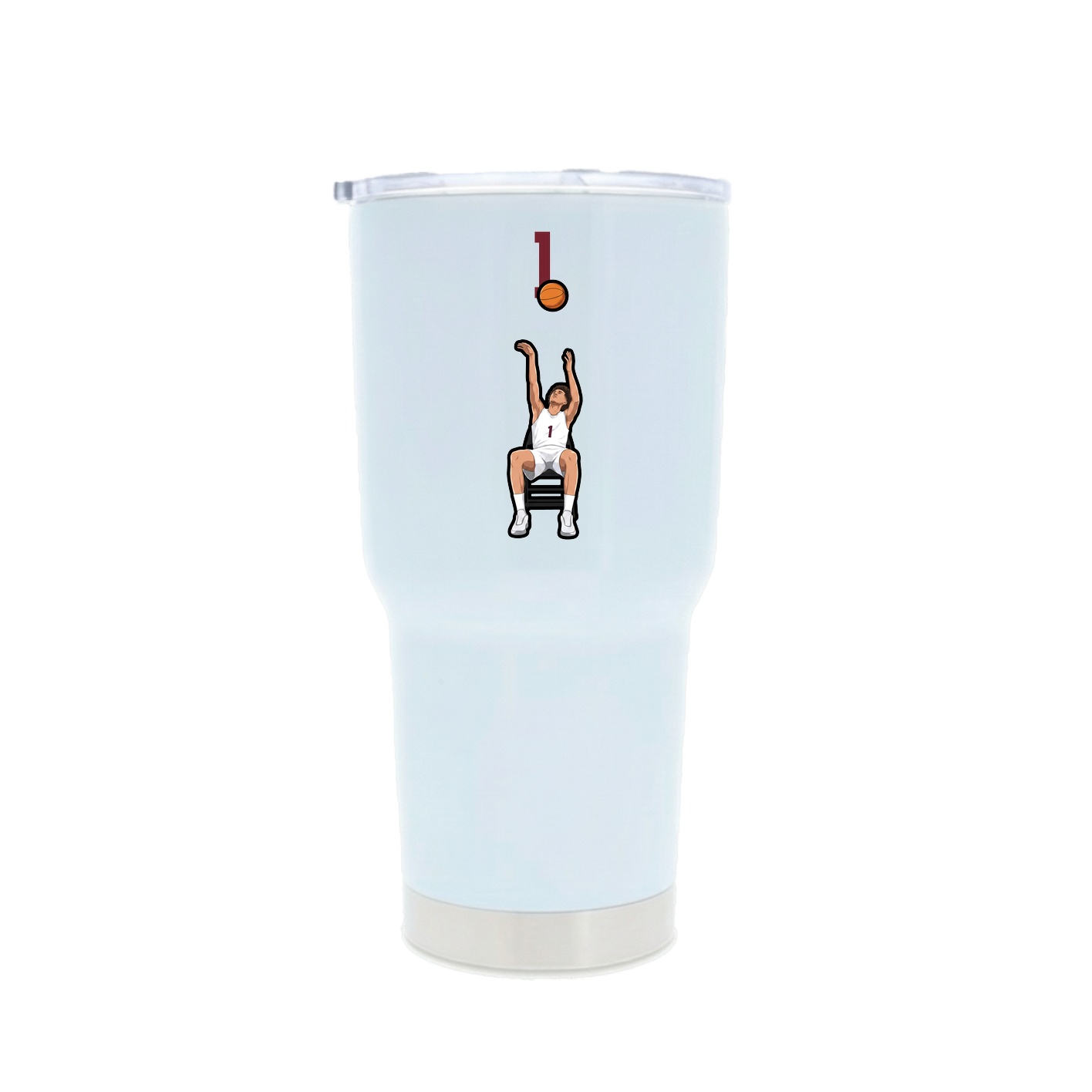 30oz Stainless Steel Tumbler — Number Top in White