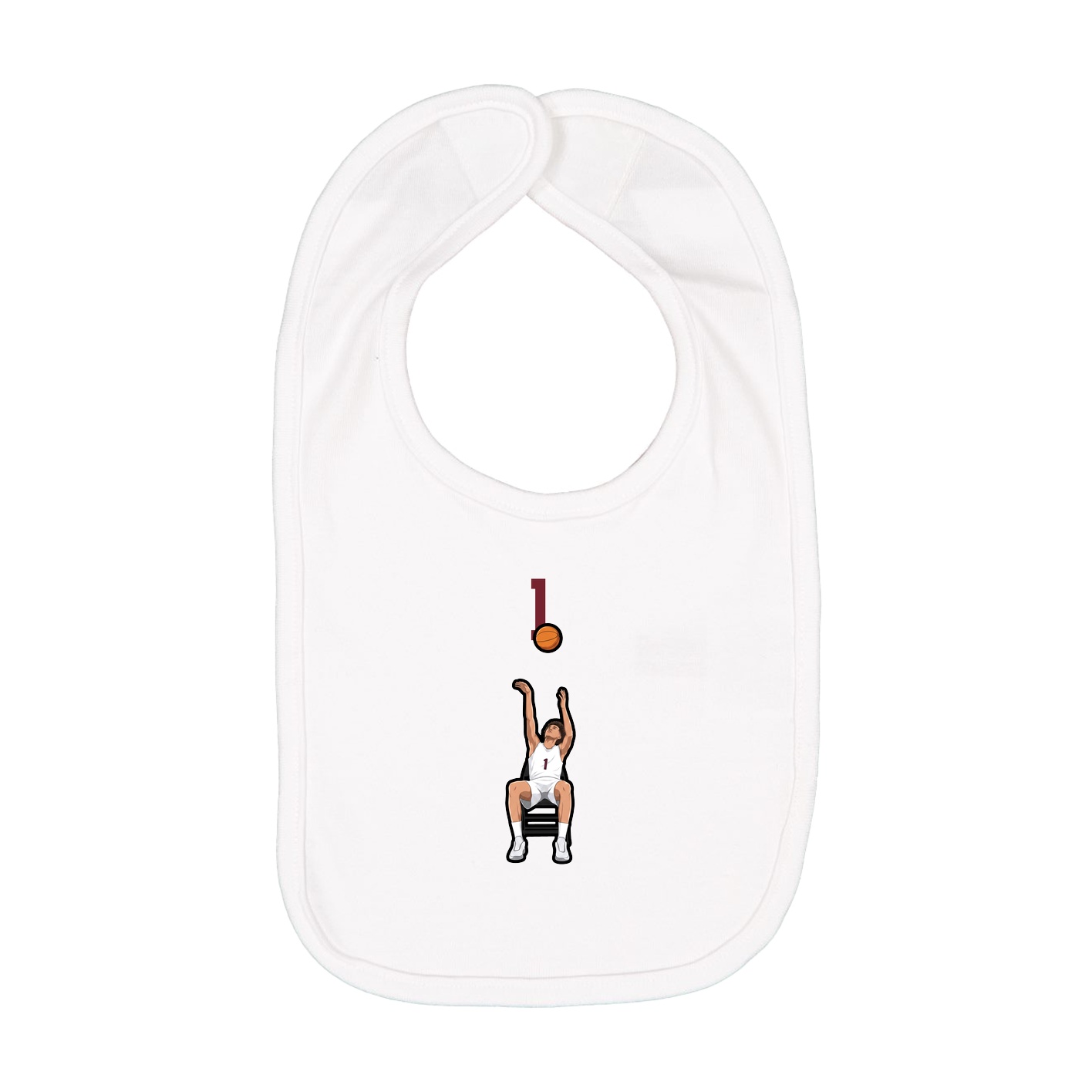 Infant Bib — Number Top in White