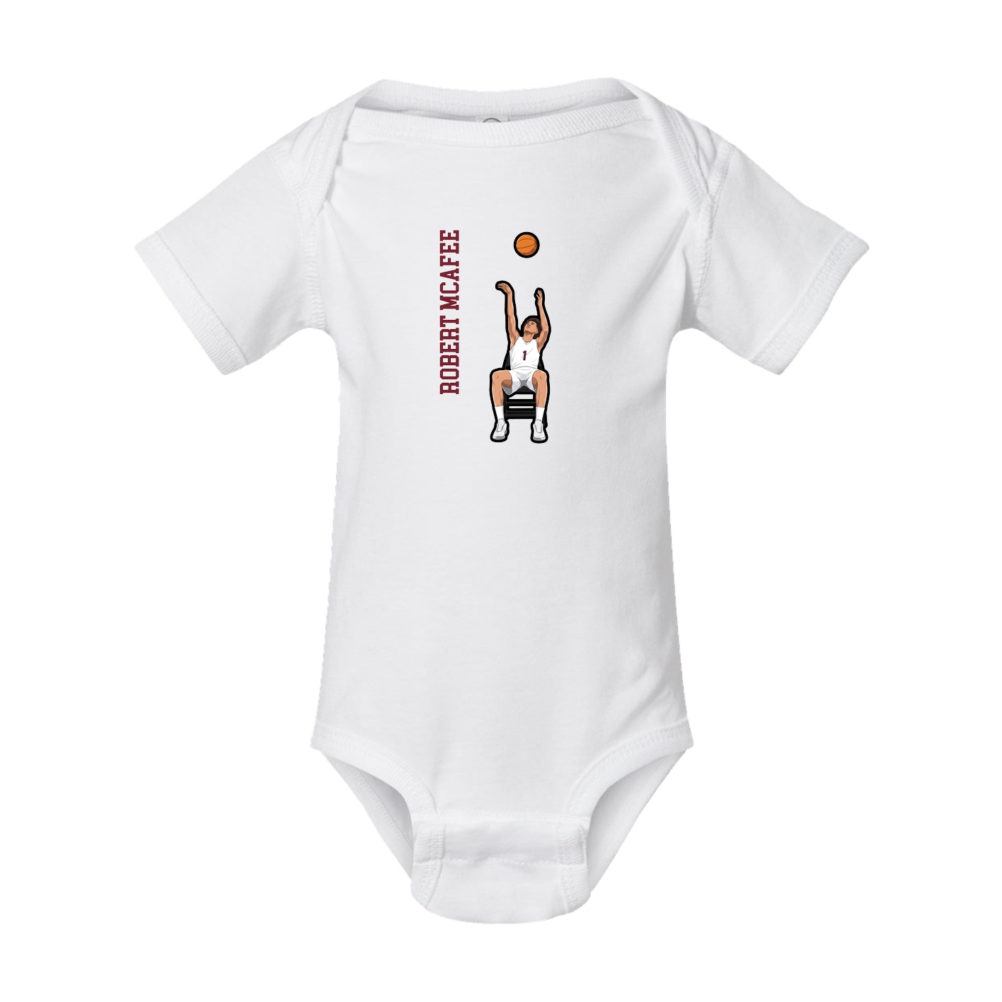 Baby Onesie — Name Vertical in White