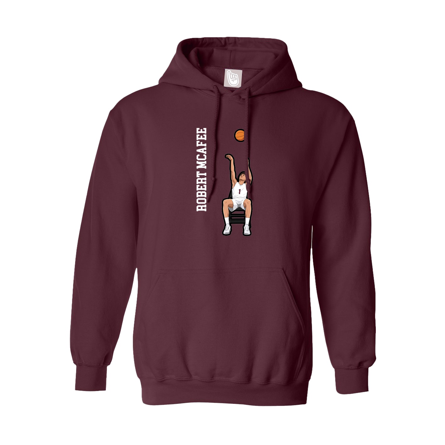 Youth Hoodie — Name Vertical in Maroon