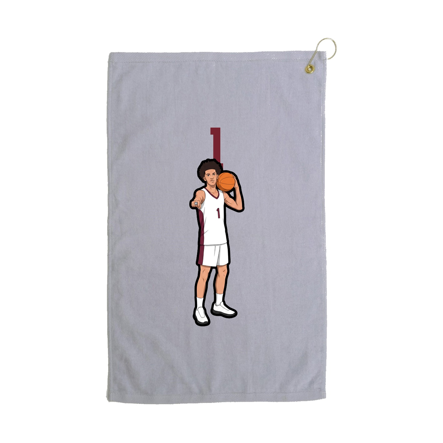 Golf Towel — Number Top in Grey