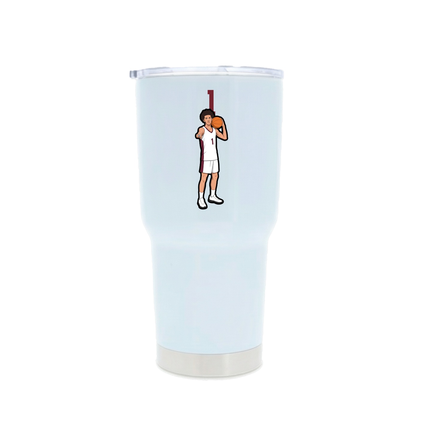 30oz Stainless Steel Tumbler — Number Top in White