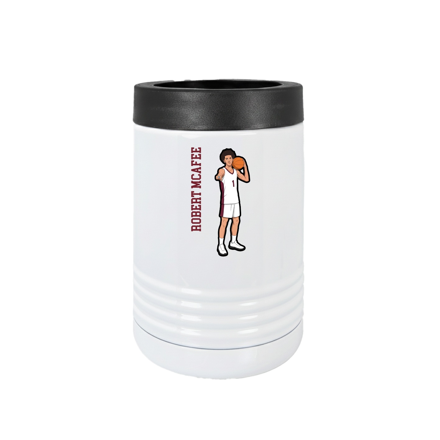 Beverage Holder — Name Vertical in White