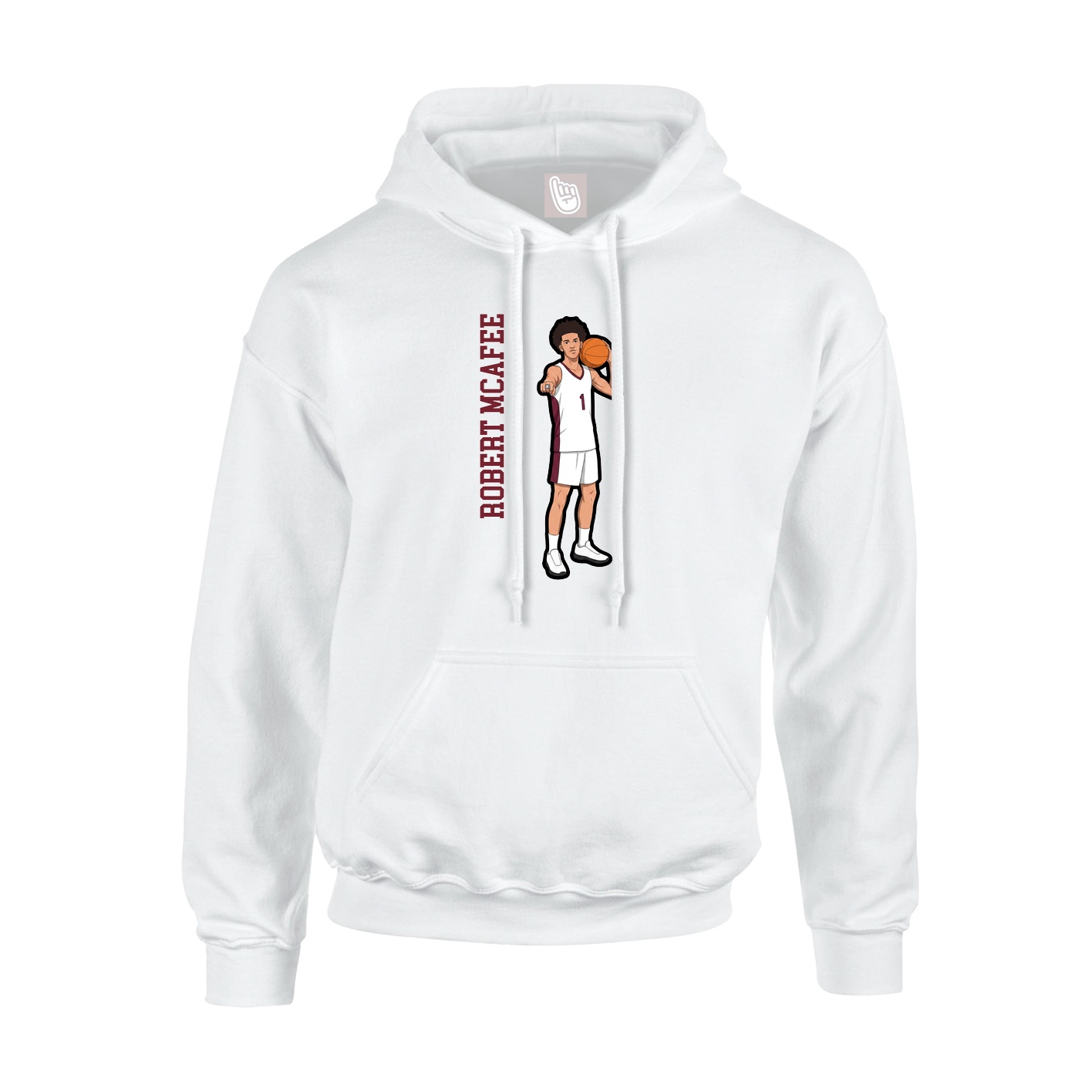 Hoodie — Name Vertical in White