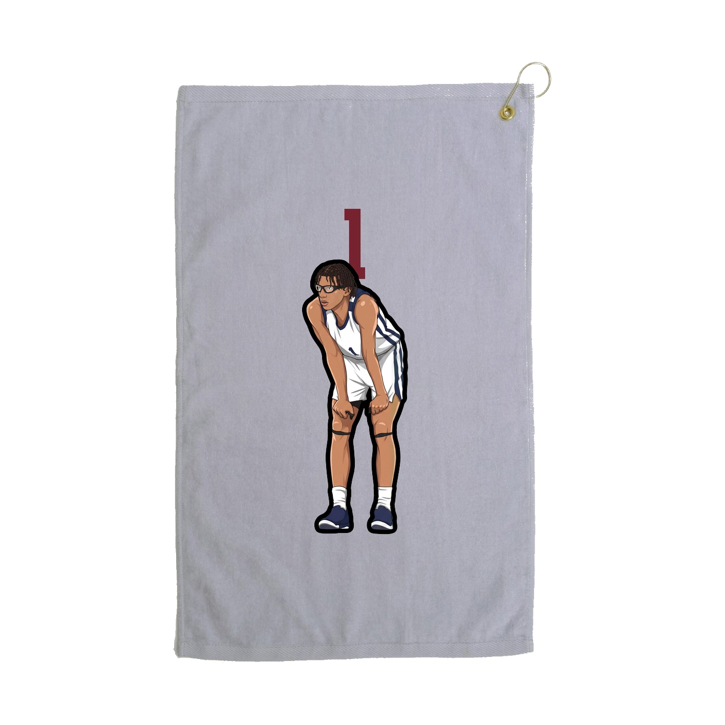 Golf Towel — Number Top in Grey