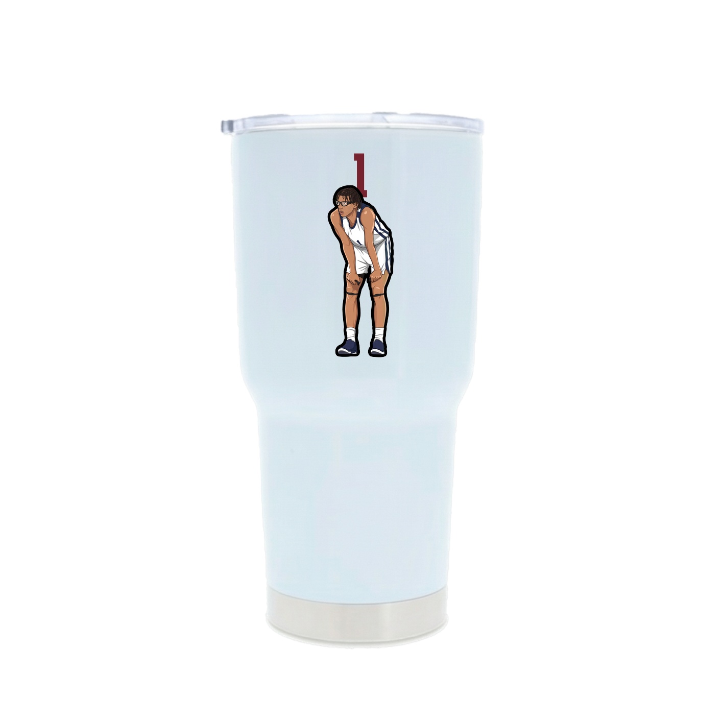 30oz Stainless Steel Tumbler — Number Top in White