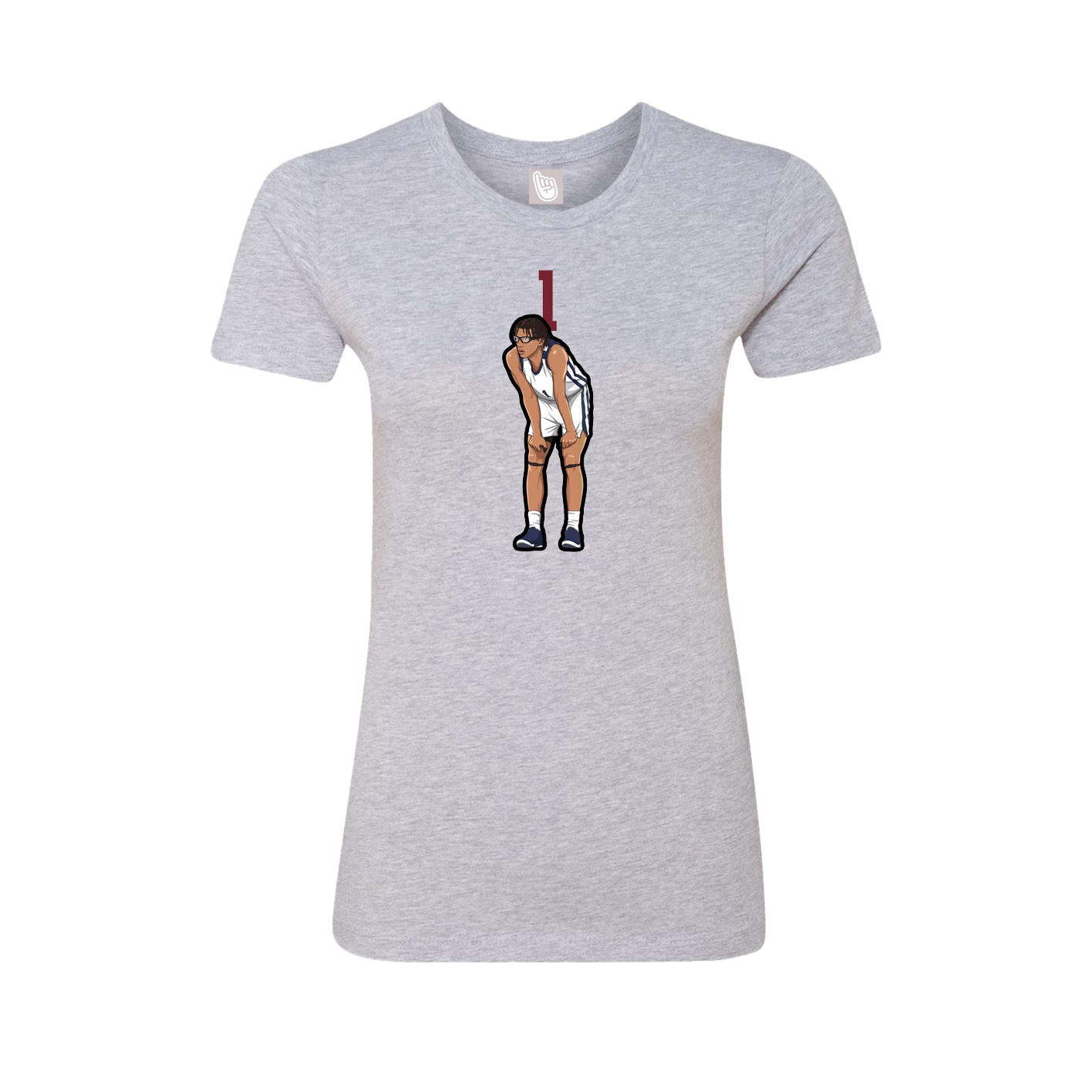 Fitted Women's Tee — Number Top in Grey