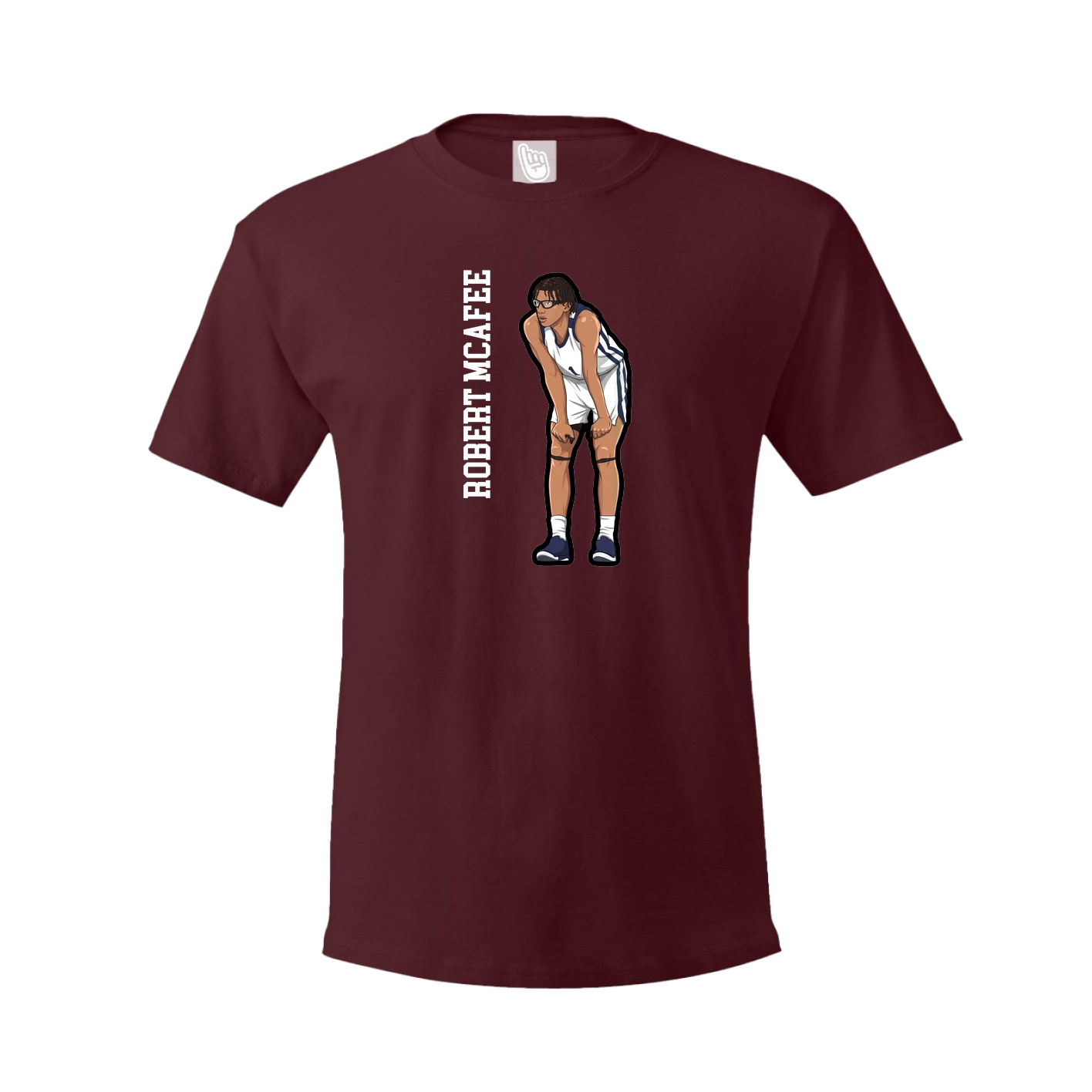 Youth Tee — Name Vertical in Maroon