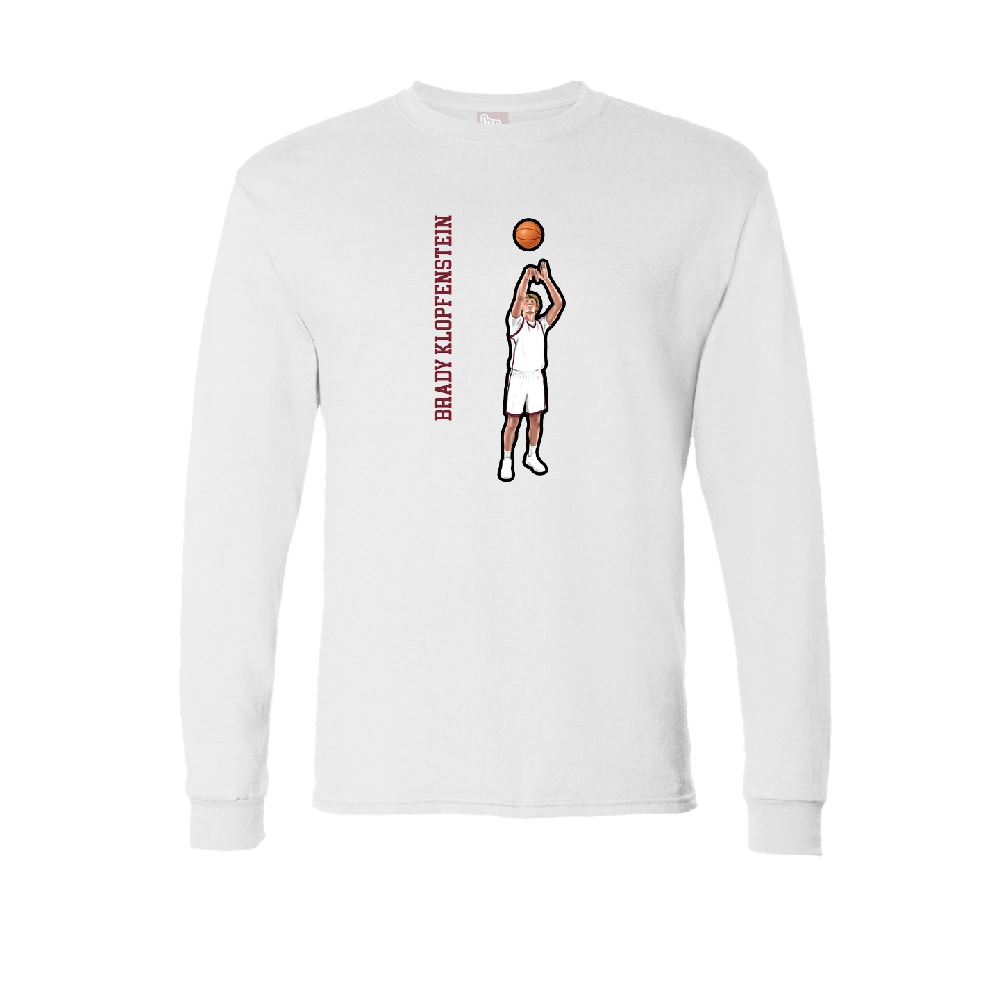 Long Sleeve Tee — Name Vertical in White