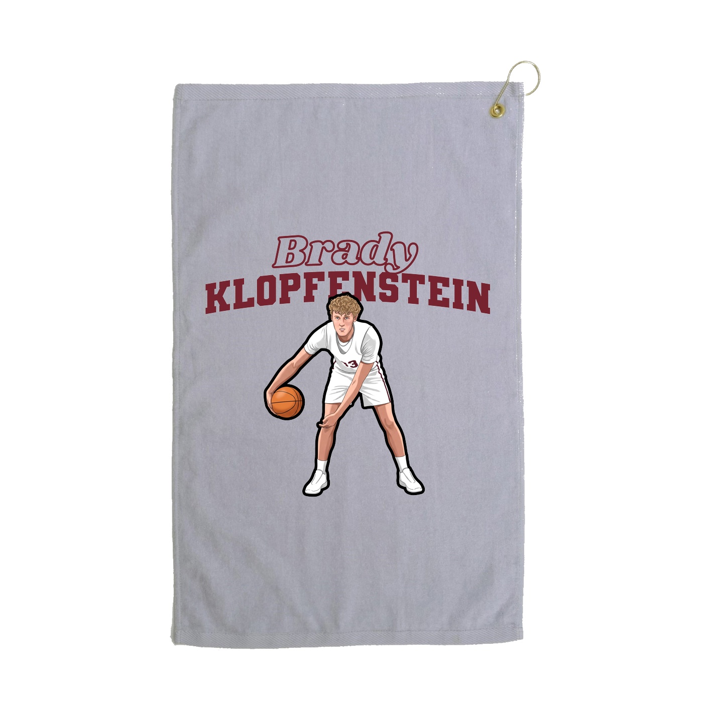 Golf Towel — Name Arch in Grey