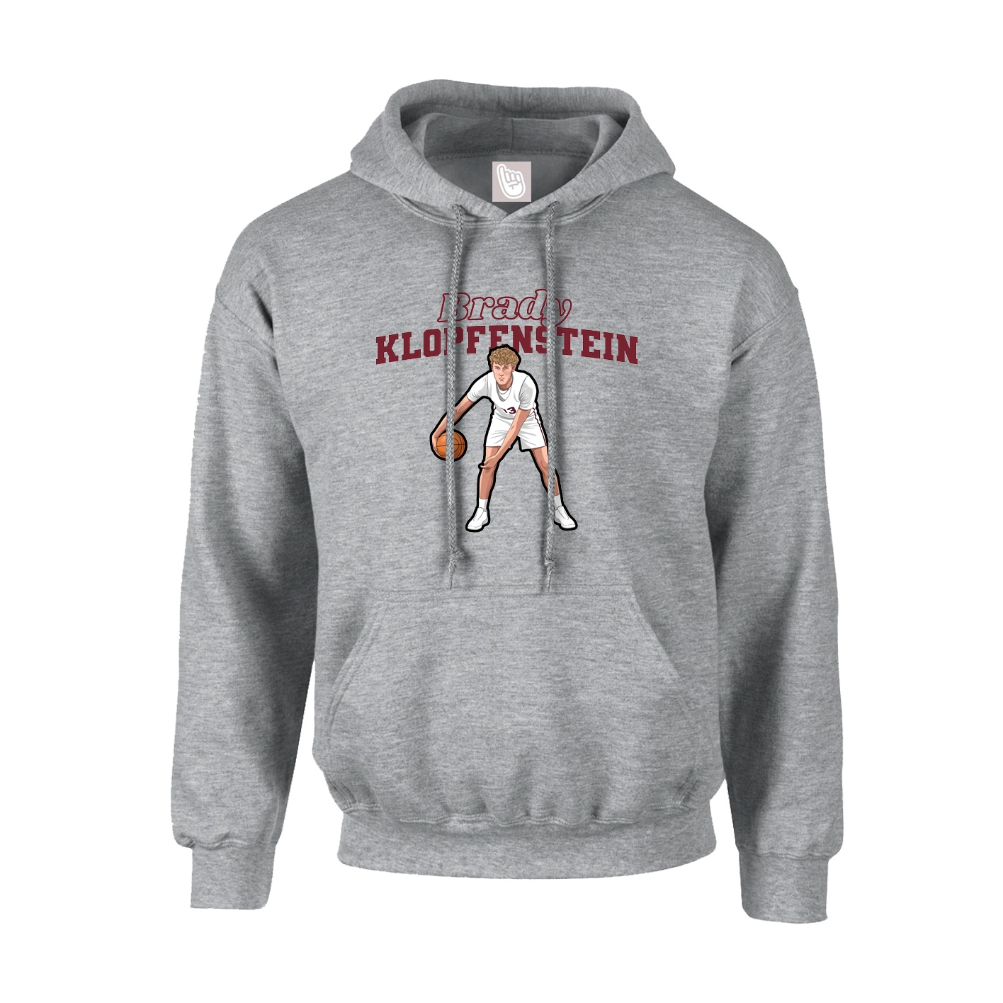 Youth Hoodie — Name Arch in Grey