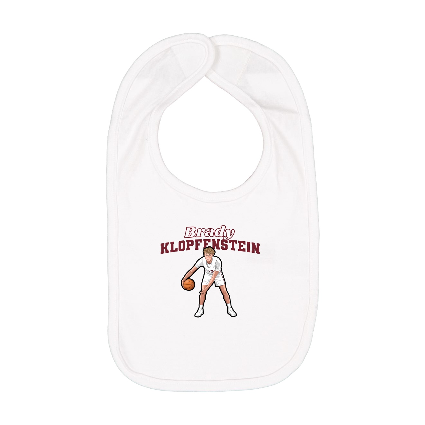 Infant Bib — Name Arch in White