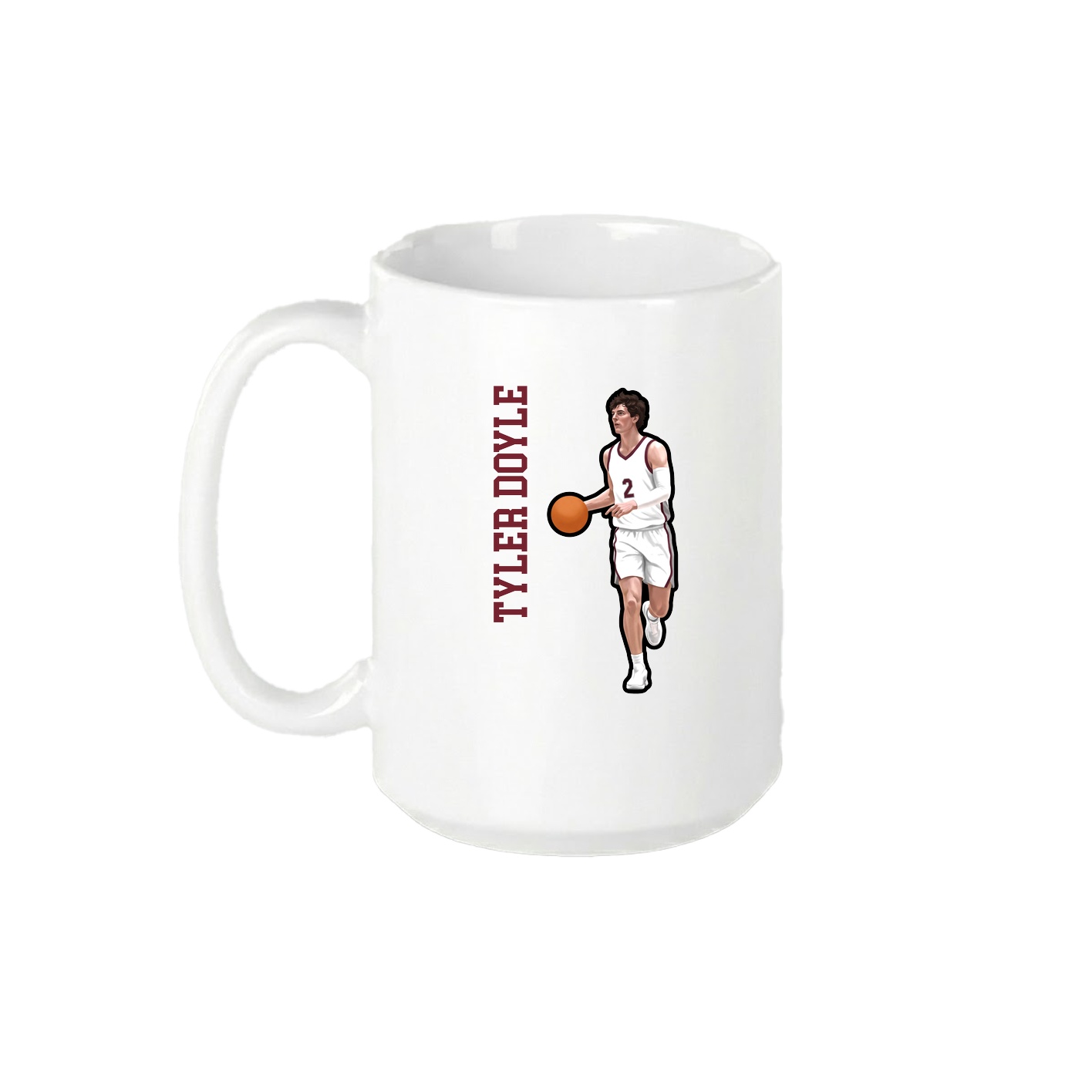 15oz Coffee Mug — Name Vertical in White