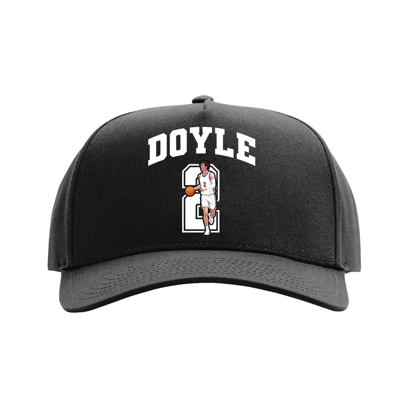 Full Fabric Five-Panel Champ Cap — Number in Black