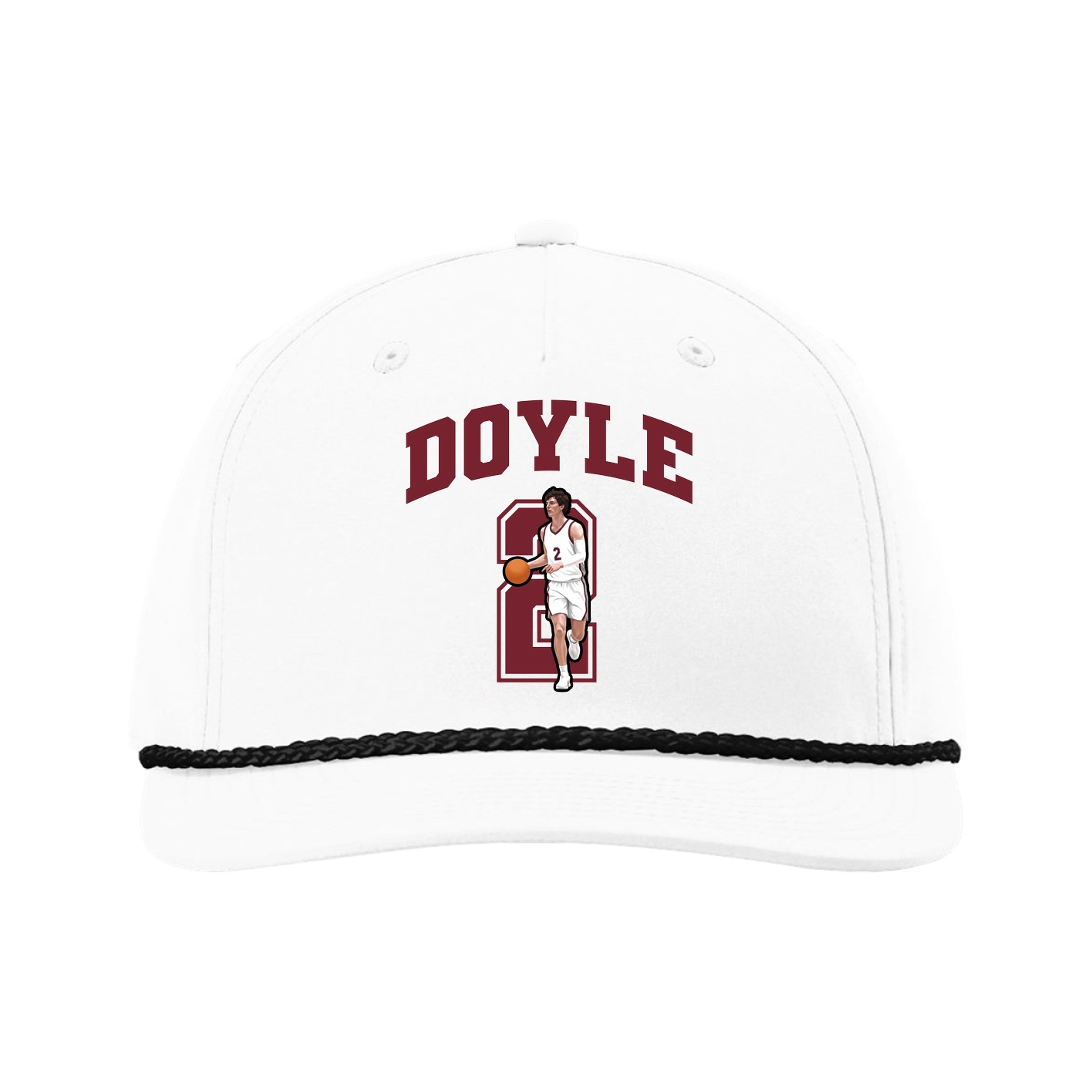 Five-Panel Classic Rope Cap — Number in White