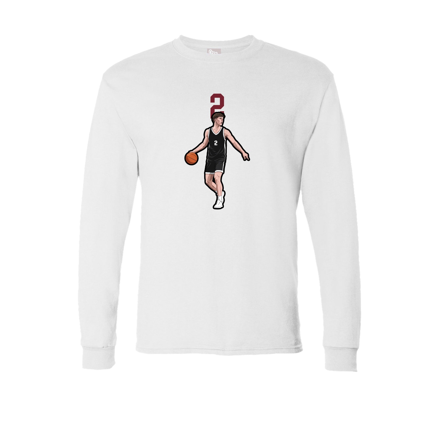Long Sleeve Tee — Number Top in White