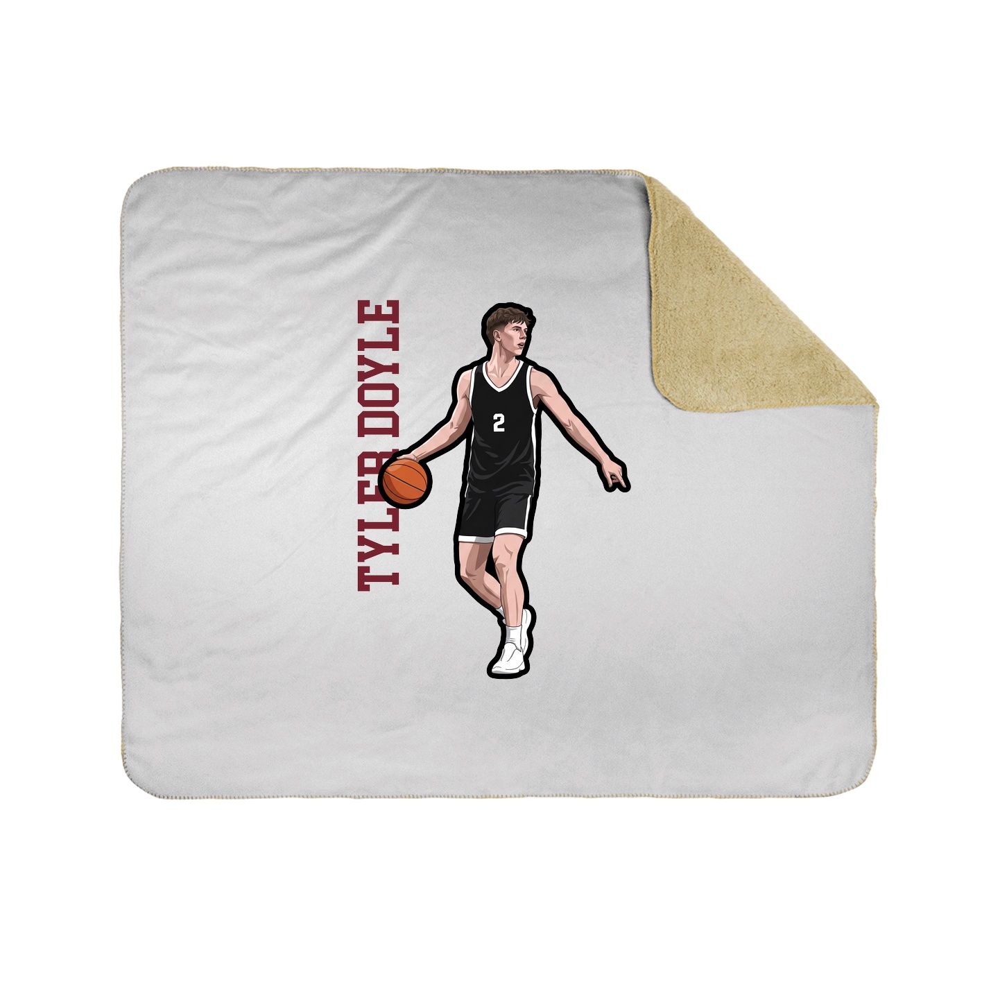 Throw Blanket — Name Vertical in White