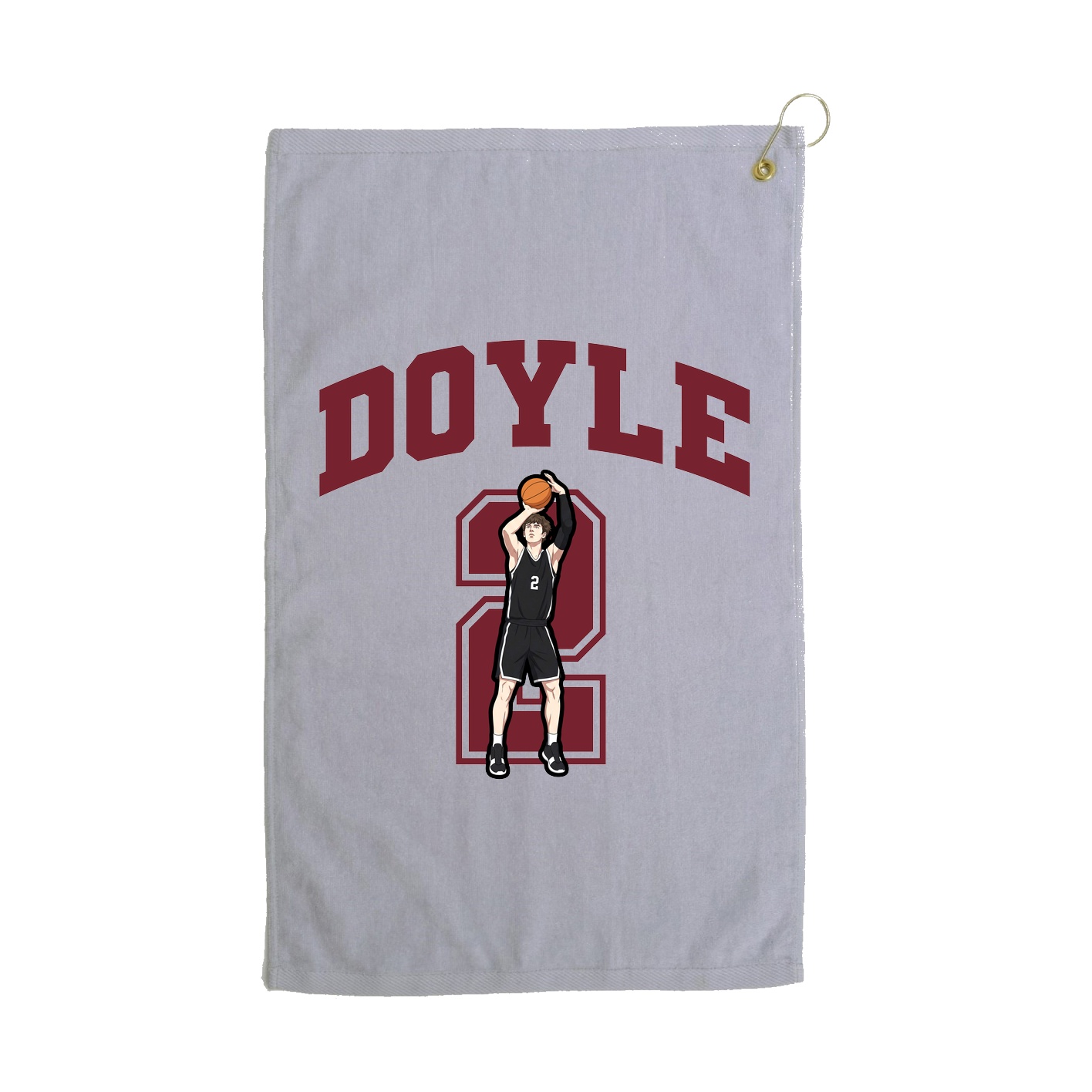Golf Towel — Number in Grey