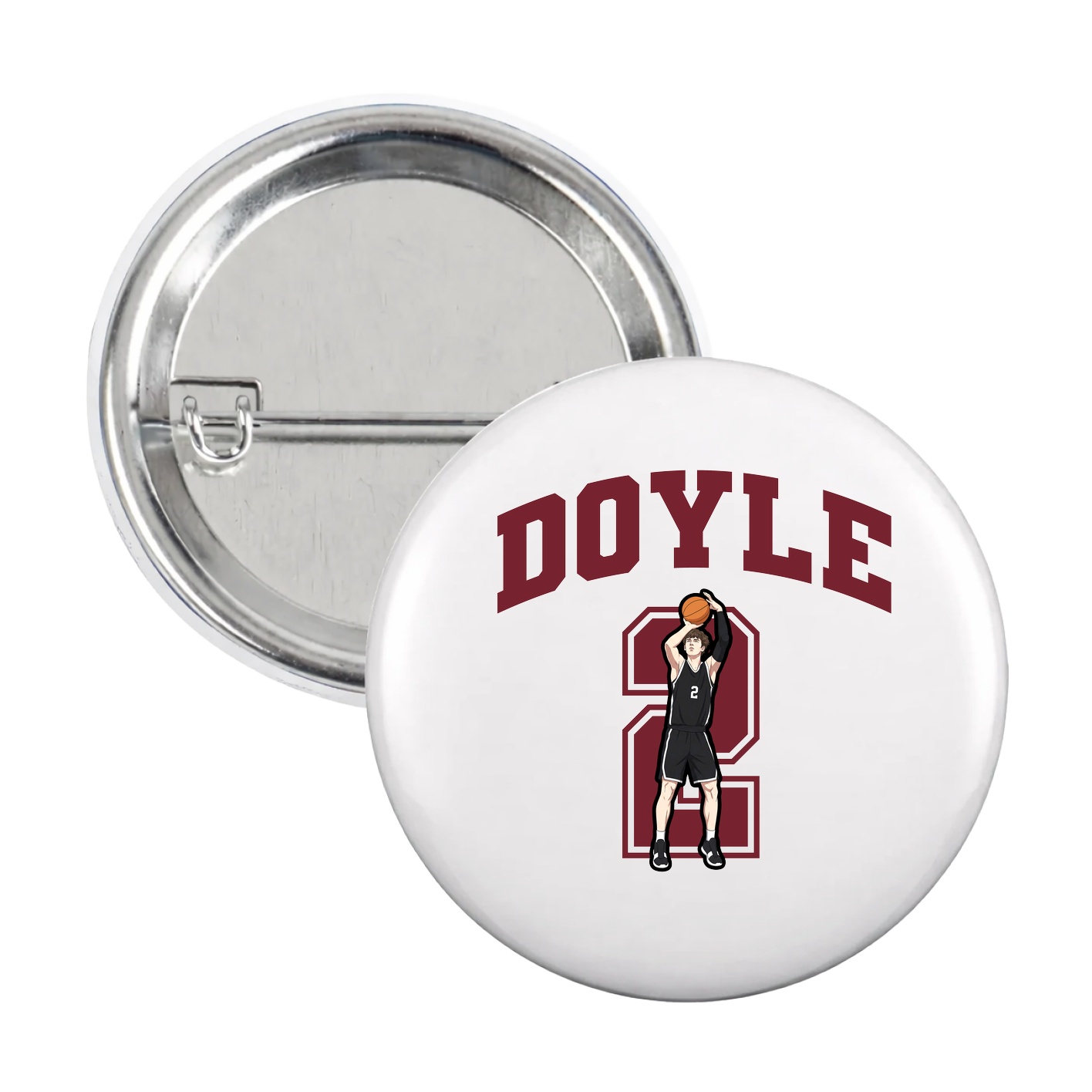 Game Day Button — Number in White