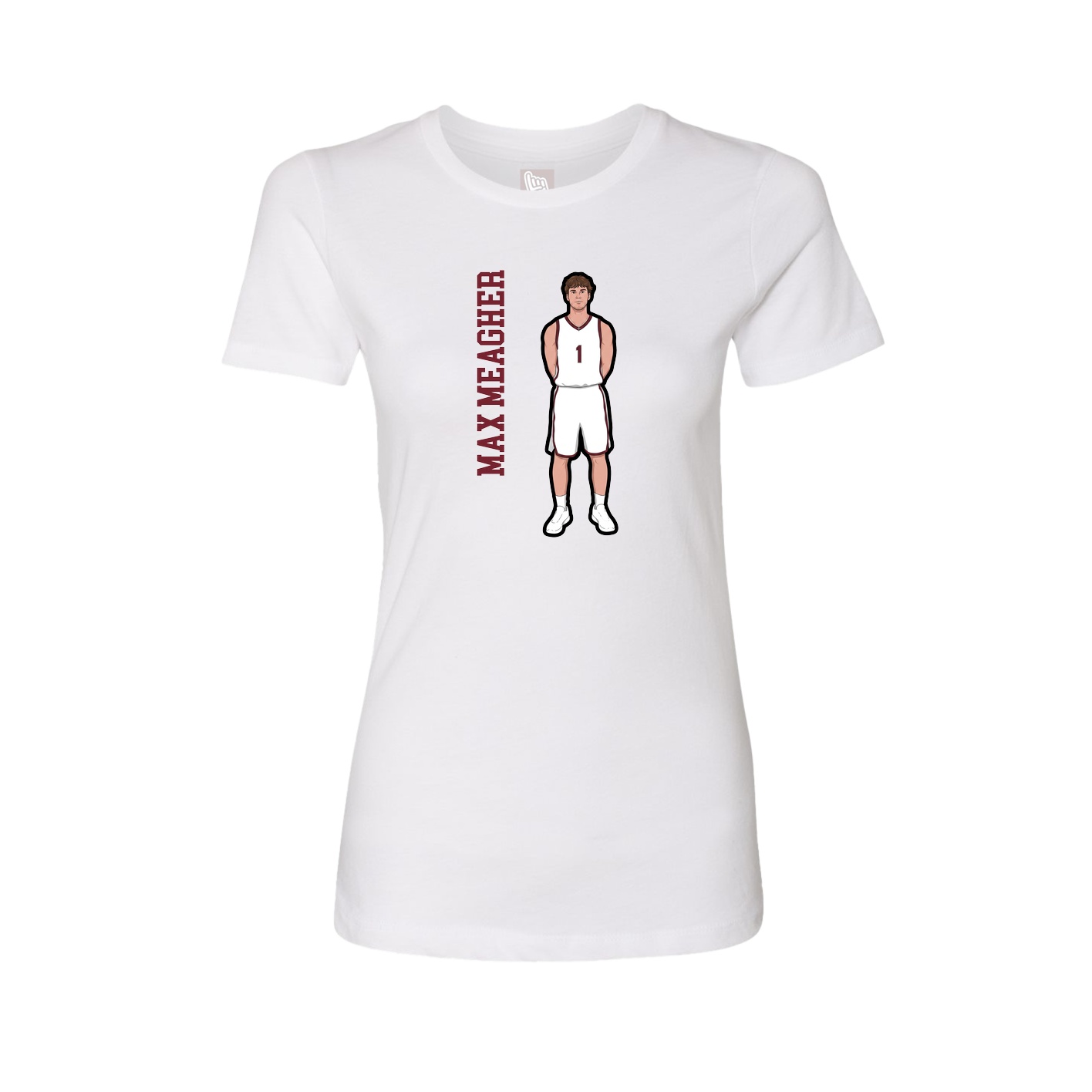 Fitted Women's Tee — Name Vertical in White